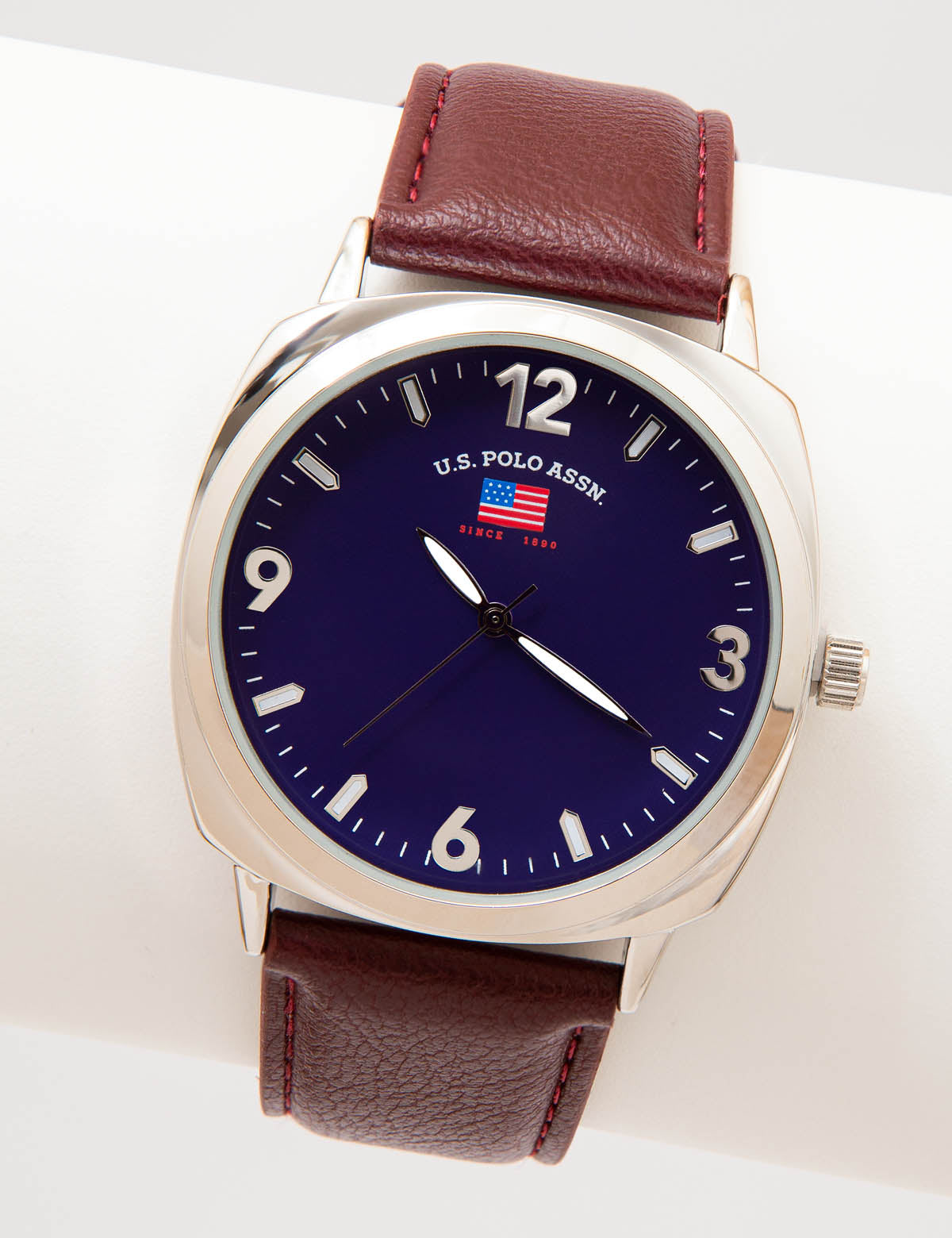 U.S. Polo Assn. Men's Brown Leather Strap Watch
