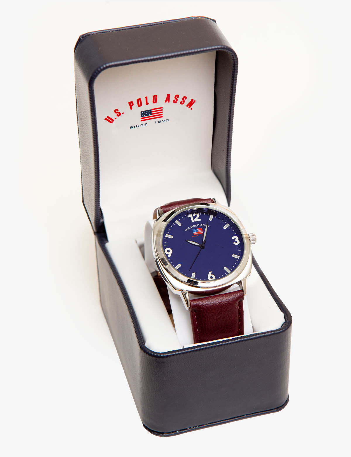 U.S. Polo Assn. Men's Brown Leather Strap Watch