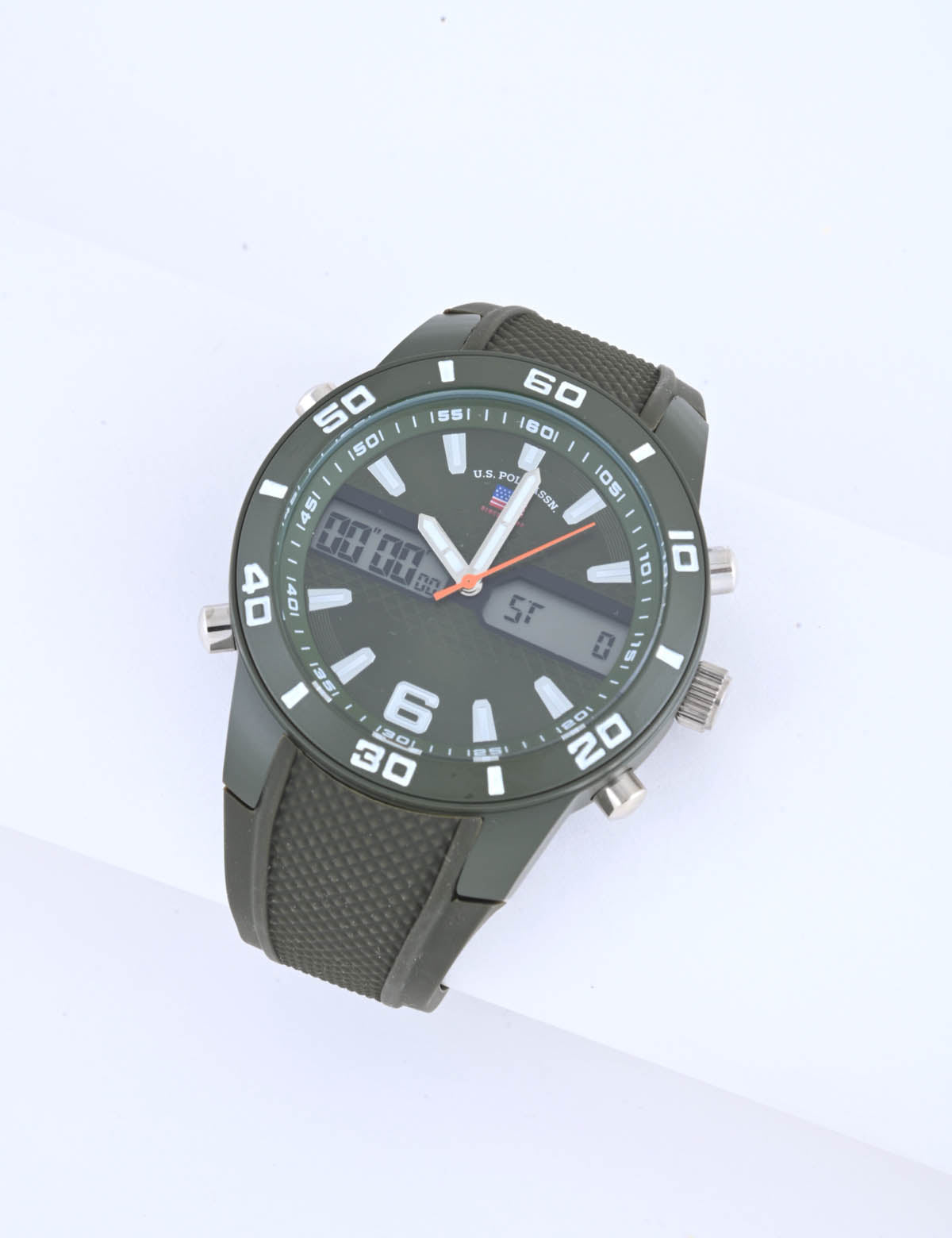 Ana Digital Sports Watch for Men with Green Strap