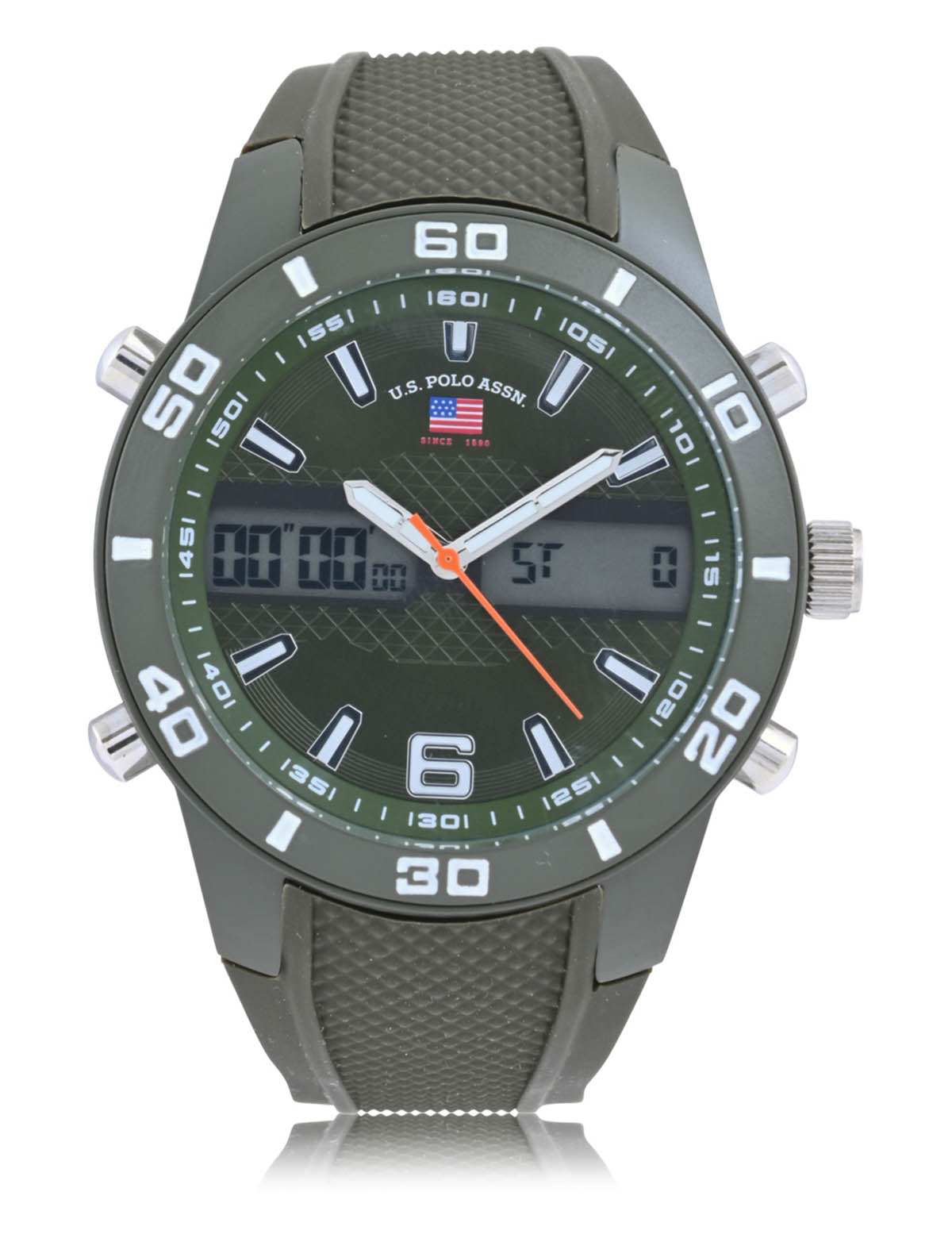 Ana Digital Sports Watch for Men with Green Strap