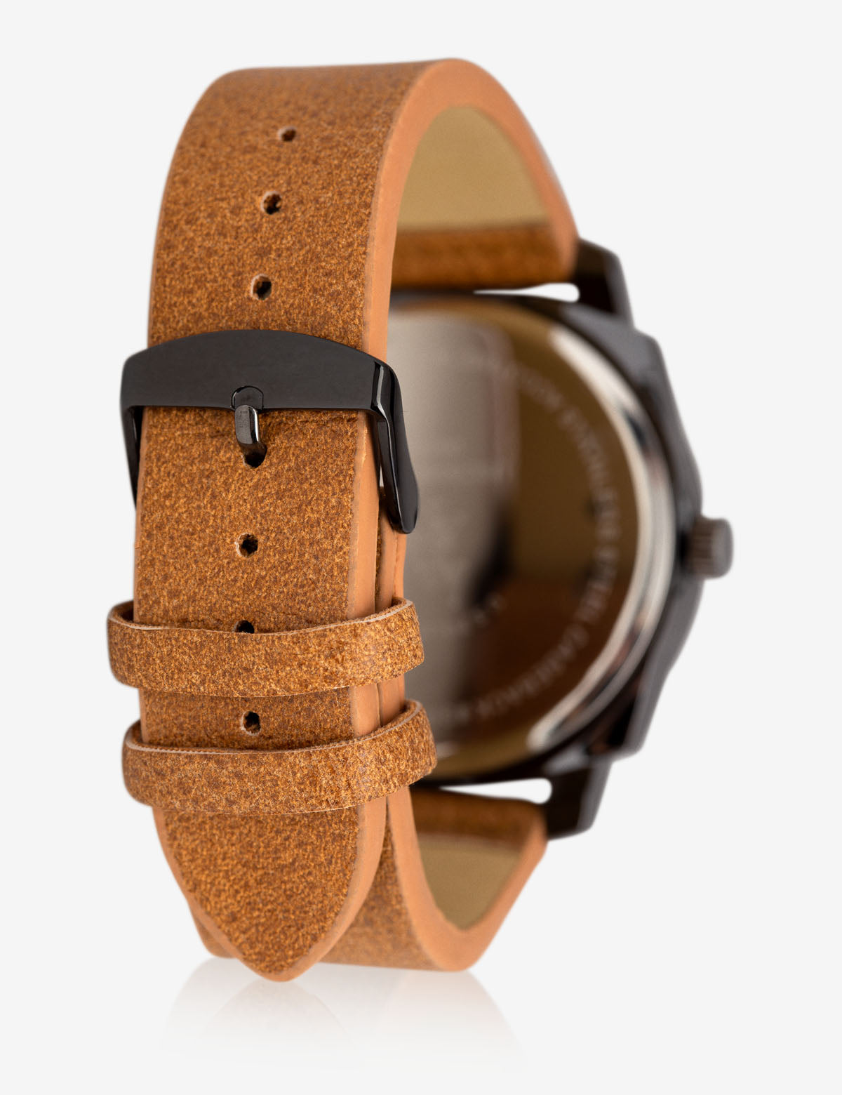 USPA Men's Pebbled Faux Leather Stainless Steel Watch