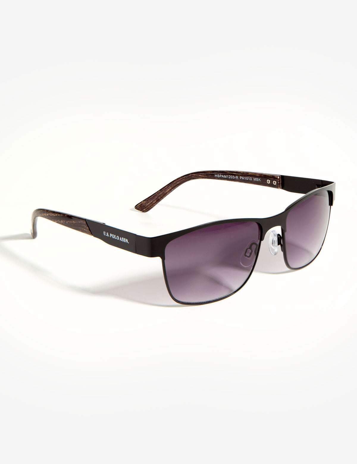Men's Wood Grain Rectangular Sunglasses with UV Protection
