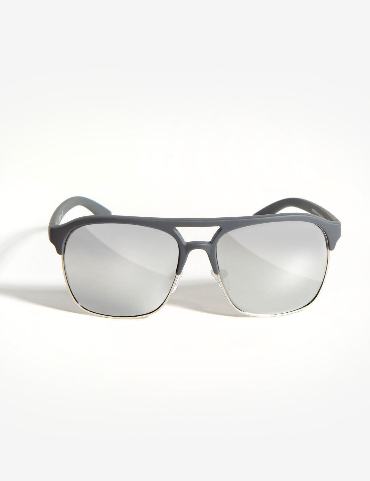 Men's Aviator Sunglasses - Matte Black & Grey Silver, UV Protection
