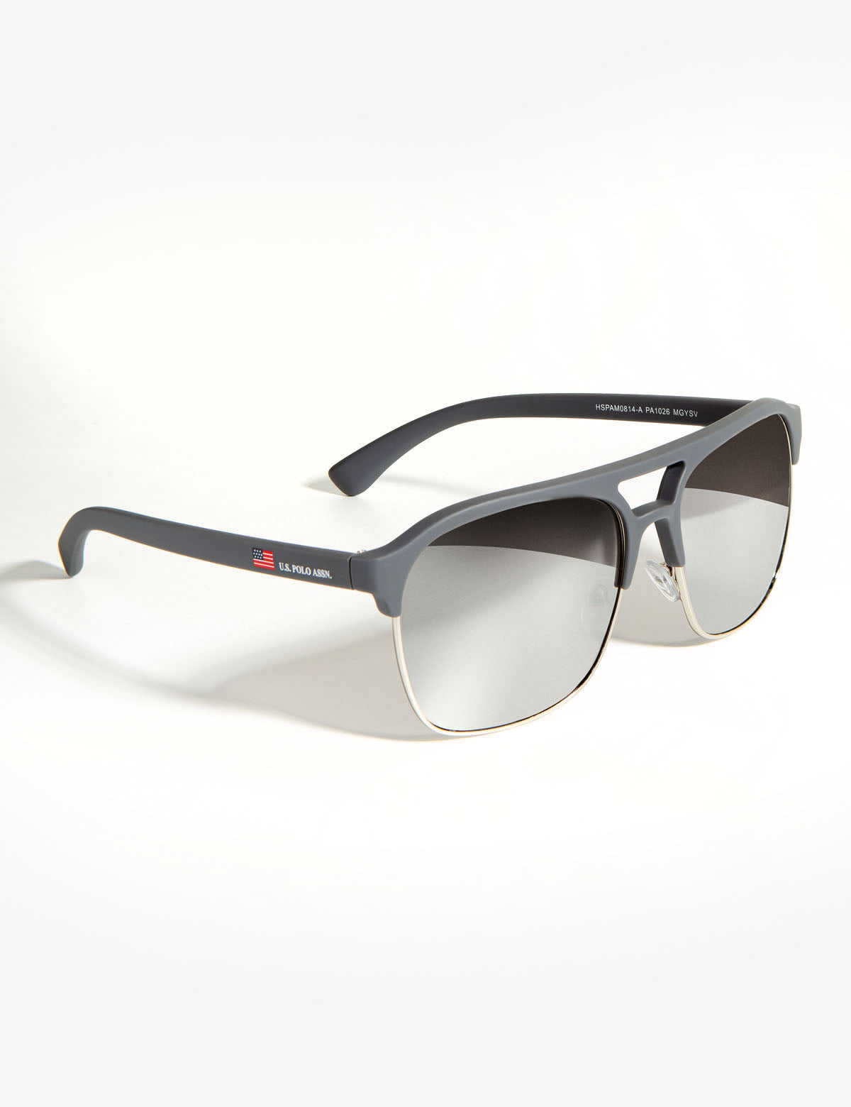 Men's Aviator Sunglasses - Matte Black & Grey Silver, UV Protection