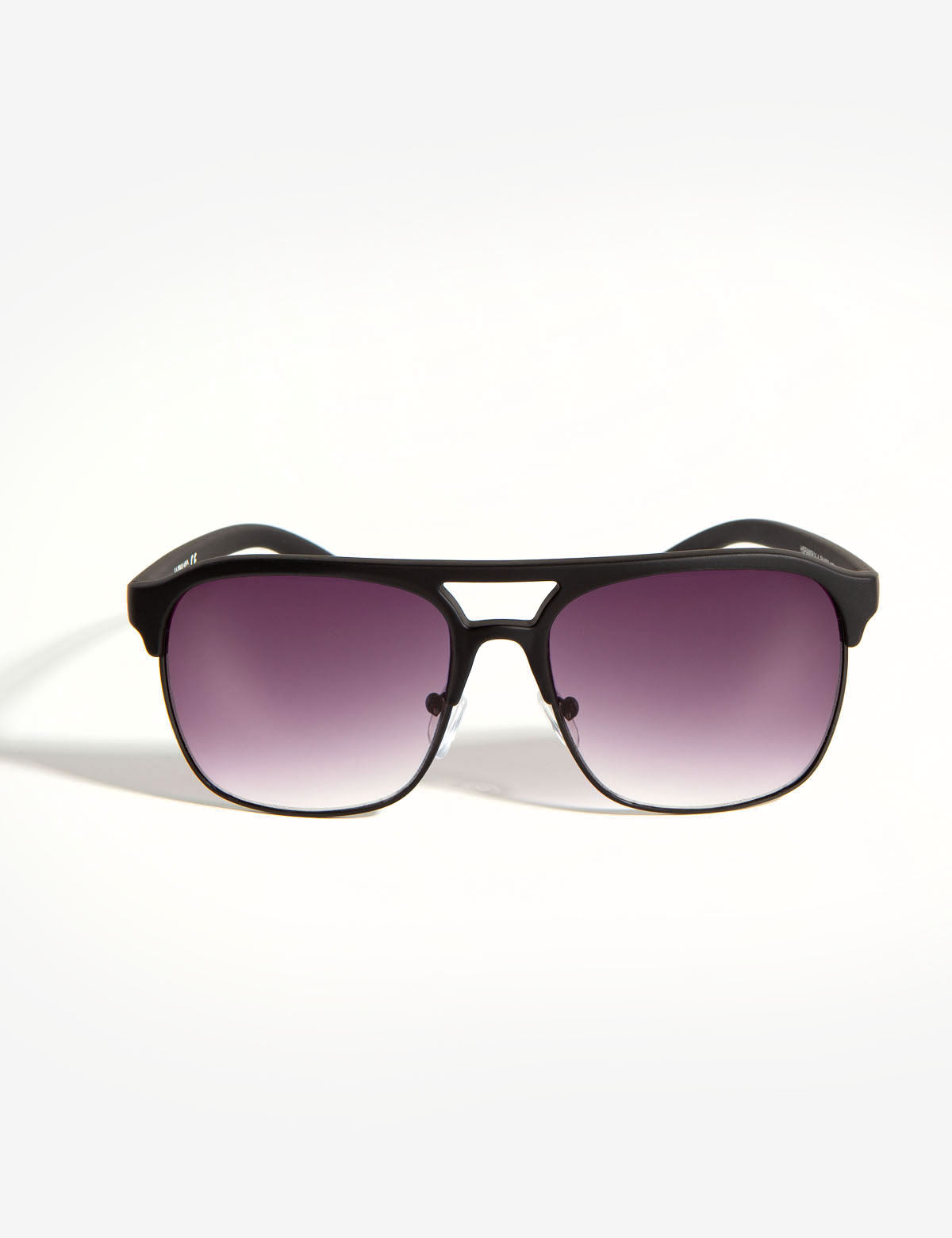 Men's Aviator Sunglasses - Matte Black & Grey Silver, UV Protection