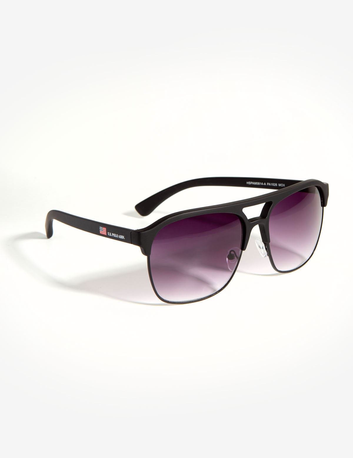 Men's Aviator Sunglasses - Matte Black & Grey Silver, UV Protection