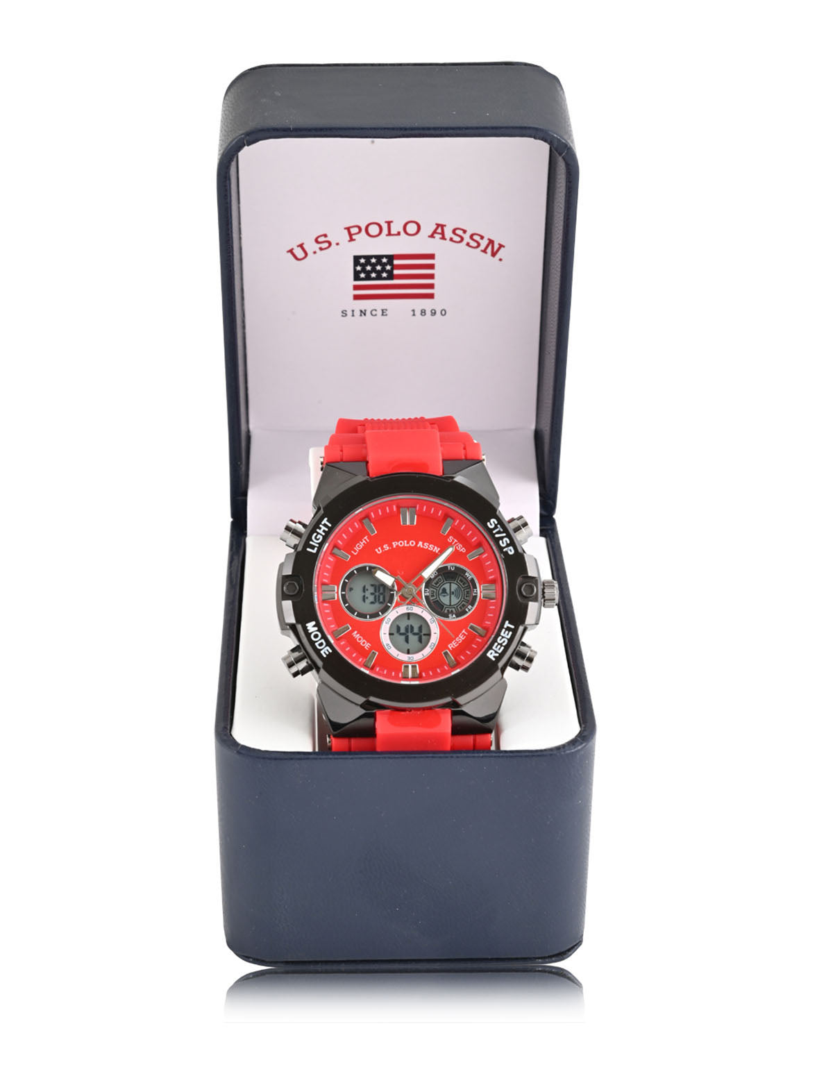 Men's Red & Black Ana Digi Watch with Rubber Strap