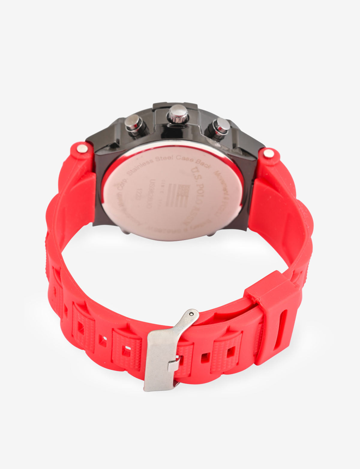 Men's Red & Black Ana Digi Watch with Rubber Strap