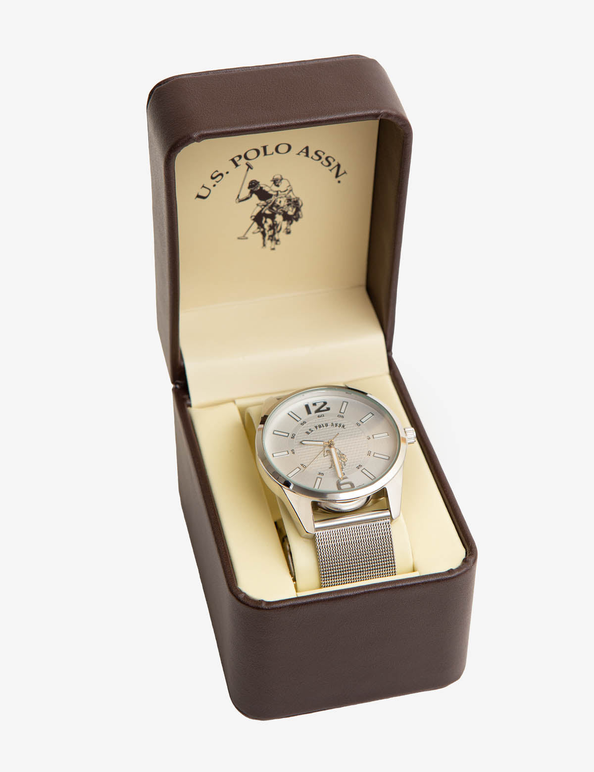 Men's Silver Mesh Strap Dress Watch – Elegant & Stylish