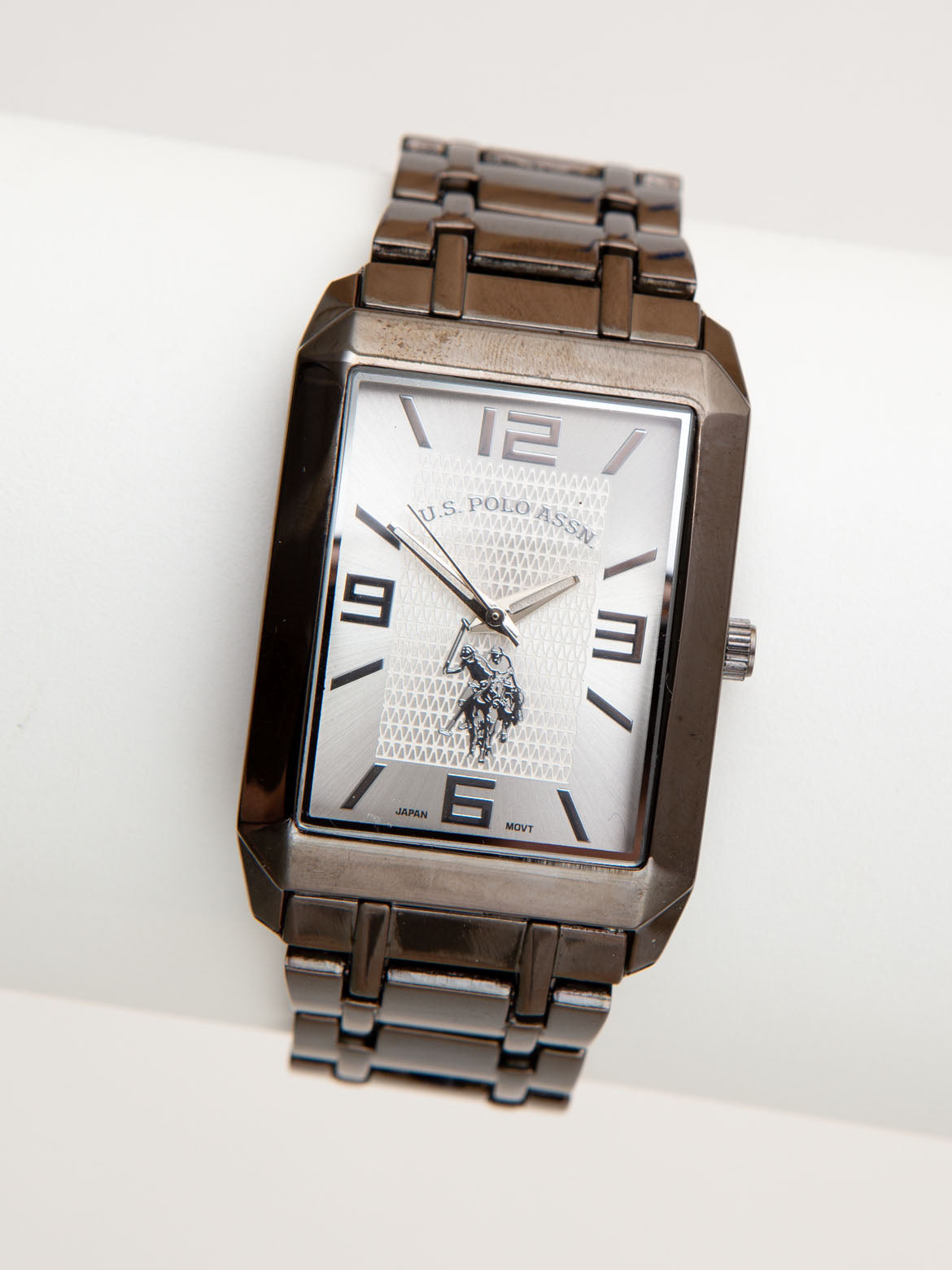 Men's Silver Square Watch - Modern Minimalist Design