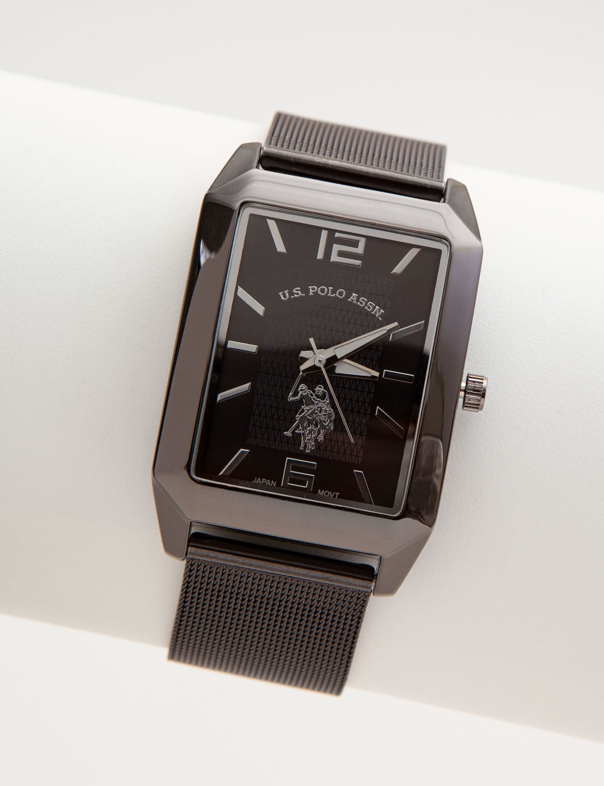 Men's Square Face Watch with Mesh Strap
