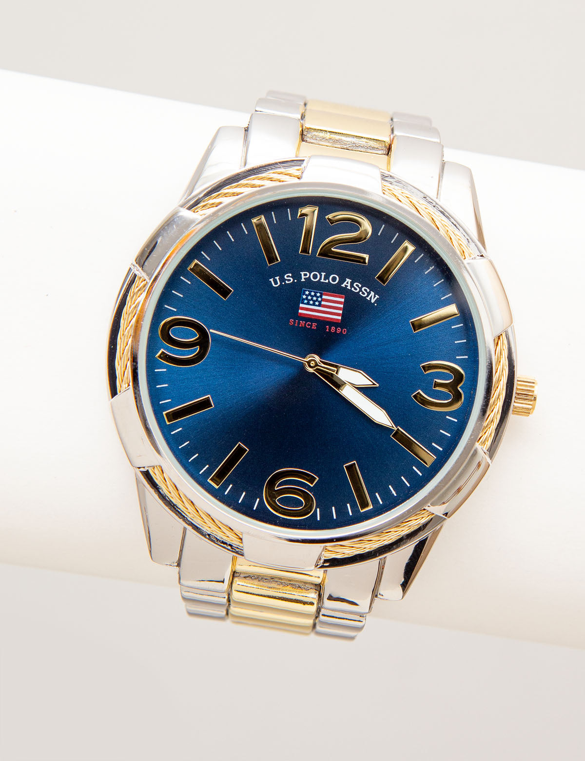 Men's Two-Tone Rope Bezel Bracelet Watch