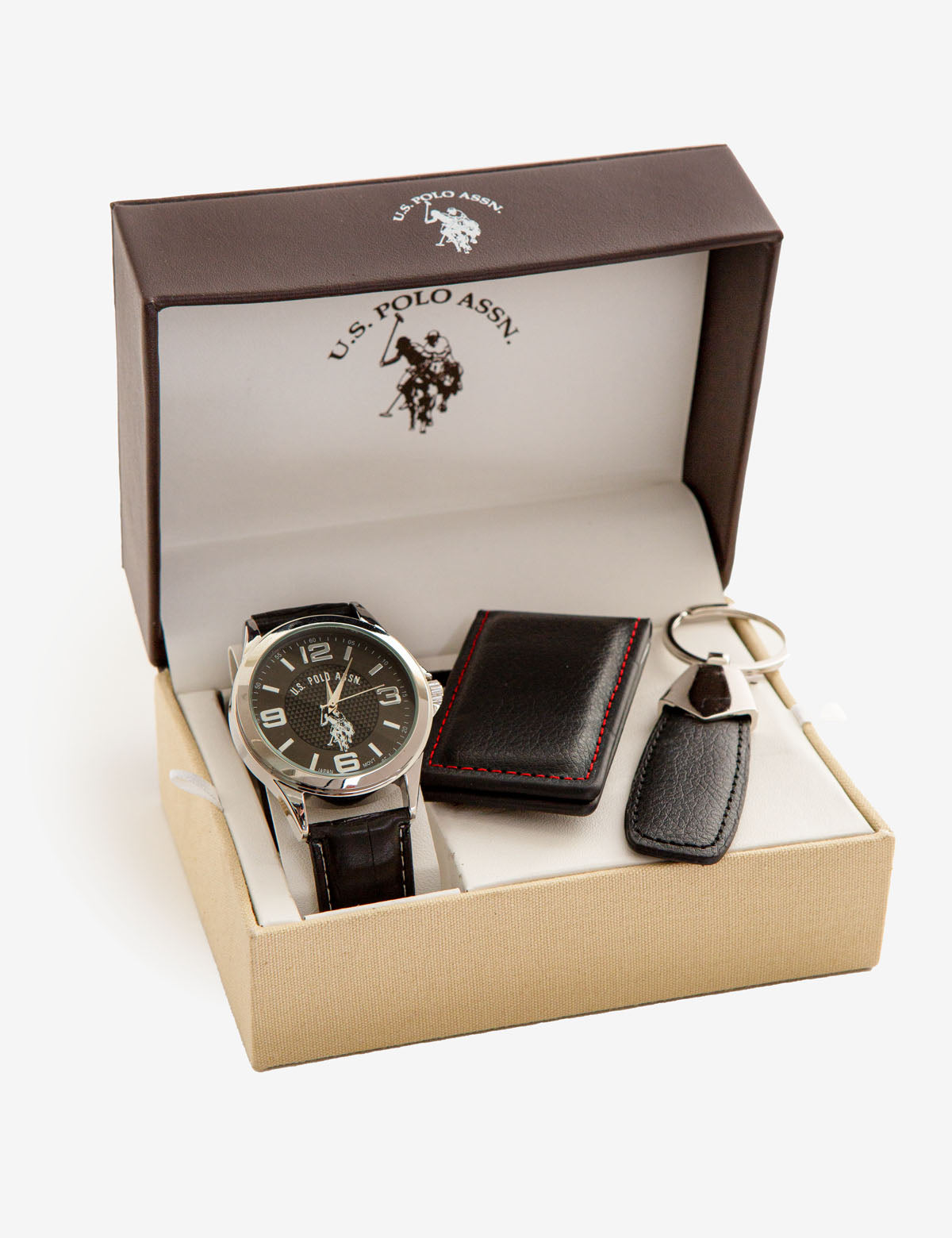 Men's Luxury Watch, Keychain & Money Clip Gift Set