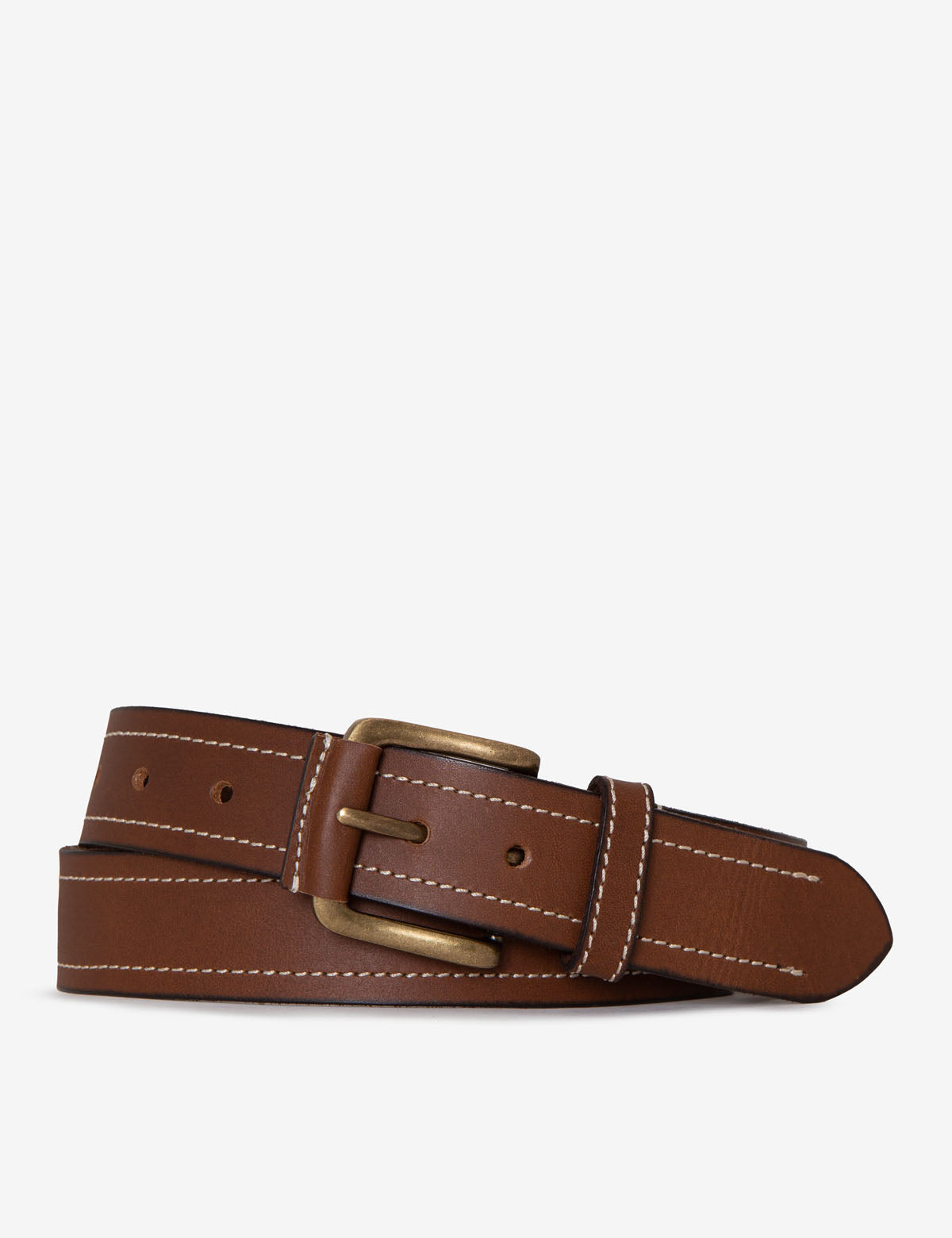 Men's Genuine Leather Belt 38mm with Contrast Stitching