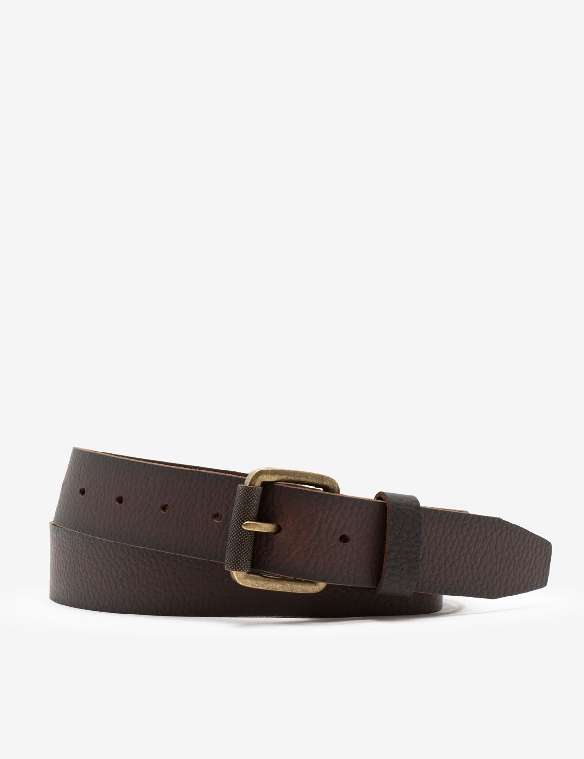 Men's 38mm Pebble Roller Buckle Leather Belt