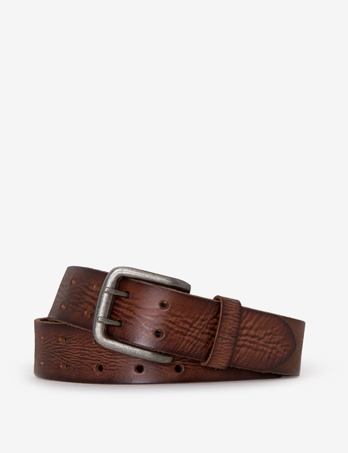 Men's Genuine Leather Perforated Belt - 38mm Width