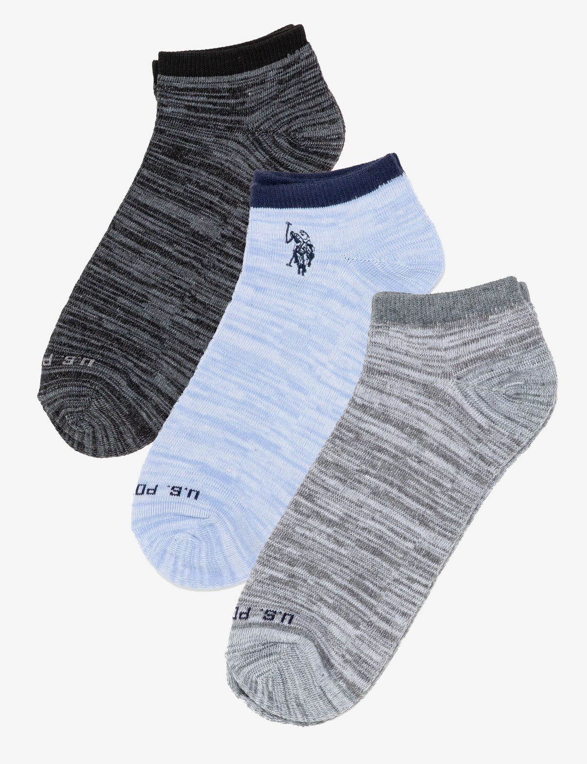 Men's 3-Pack Assorted Marled Low Cut Socks