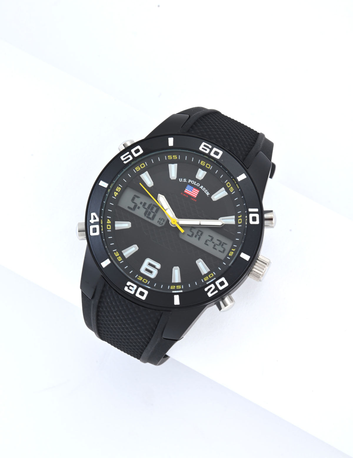Men's Black Digital Sports Watch with Ana Strap