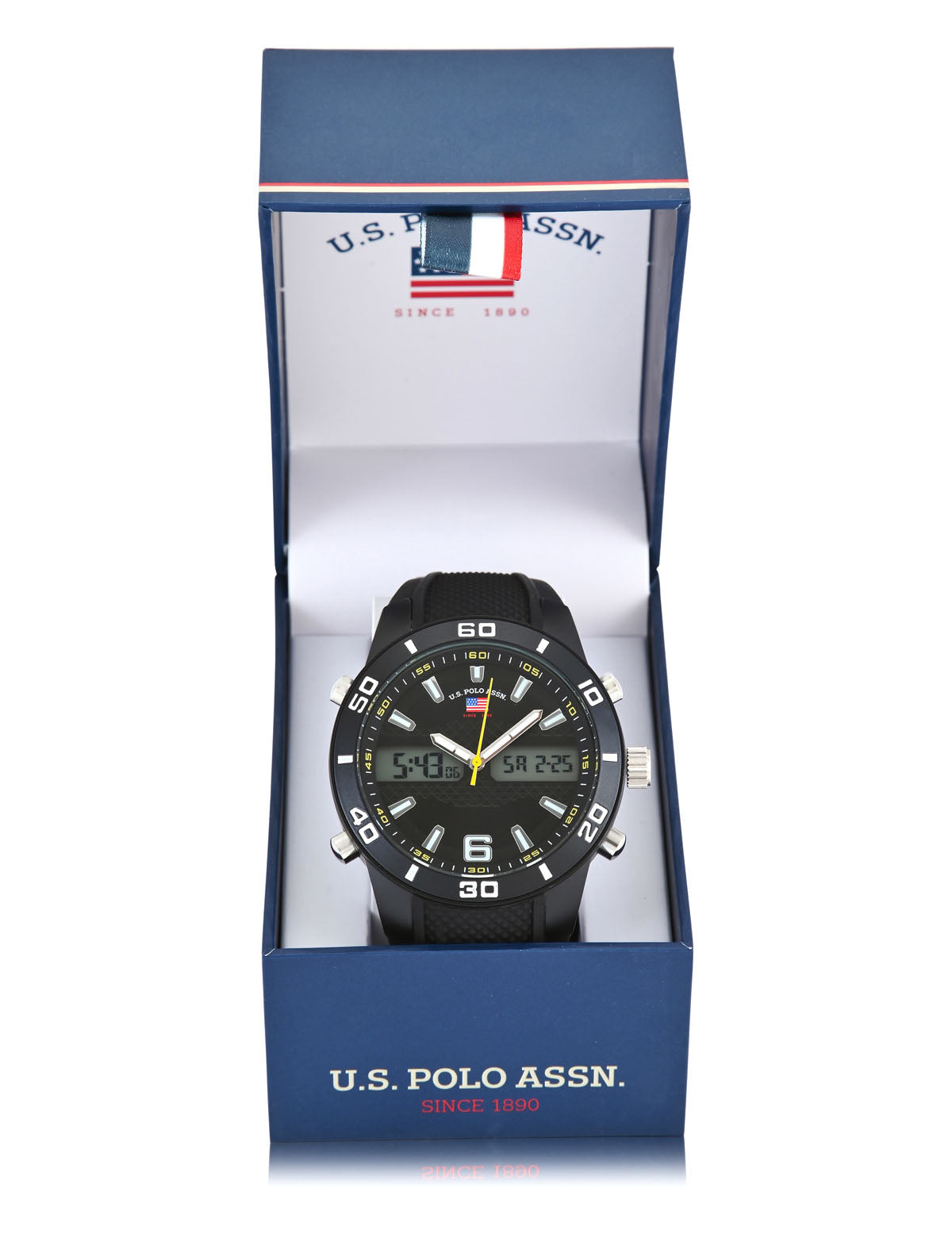 Men's Black Digital Sports Watch with Ana Strap