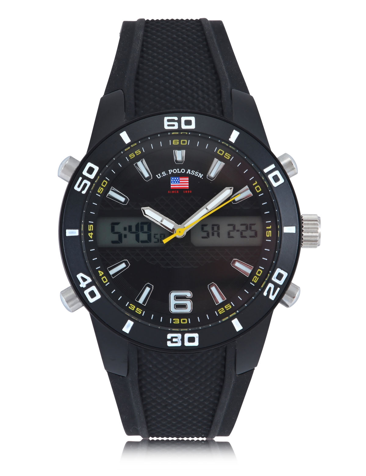 Men's Black Digital Sports Watch with Ana Strap