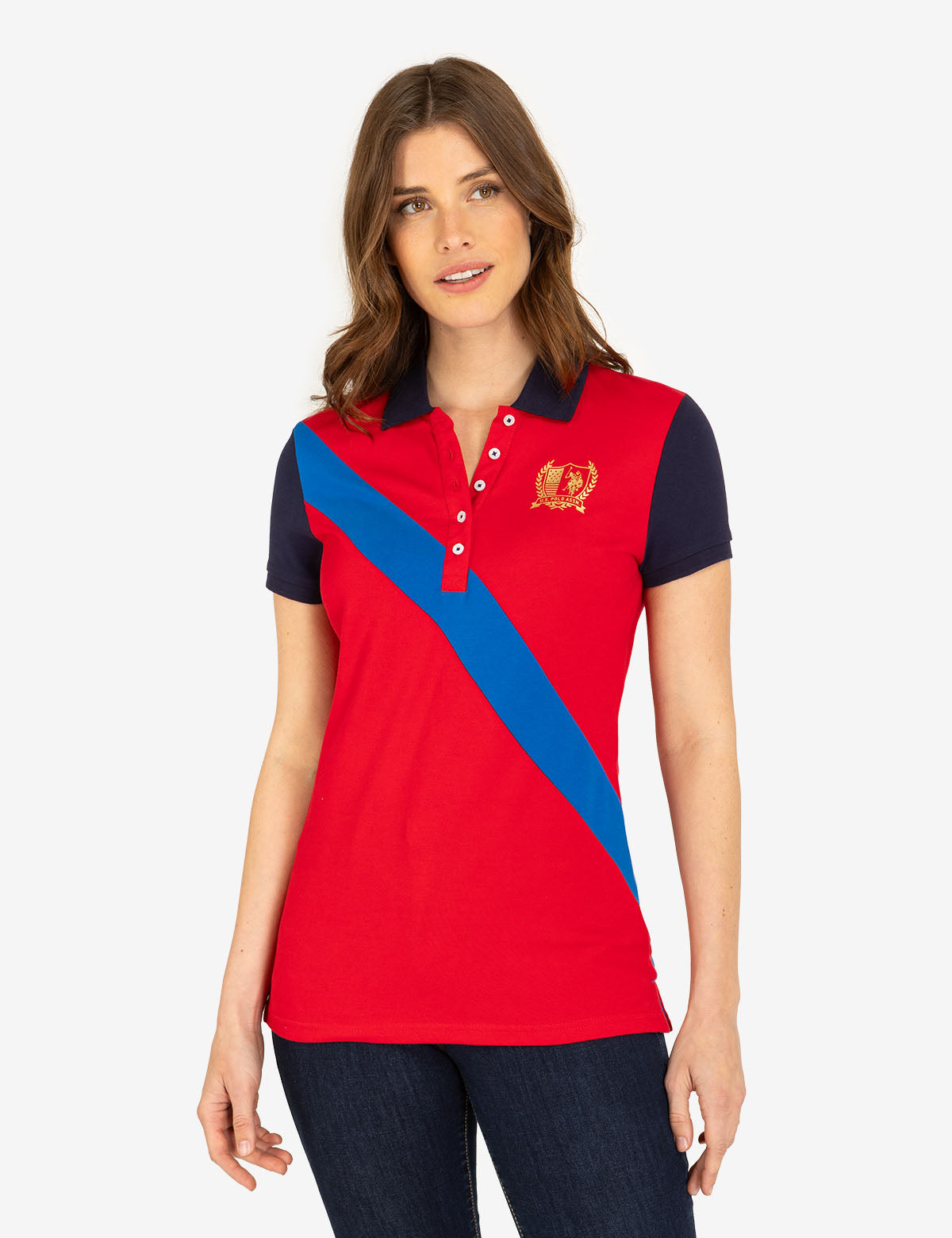 Men's Metallic Crest Sash Polo Shirt - Stylish & Breathable