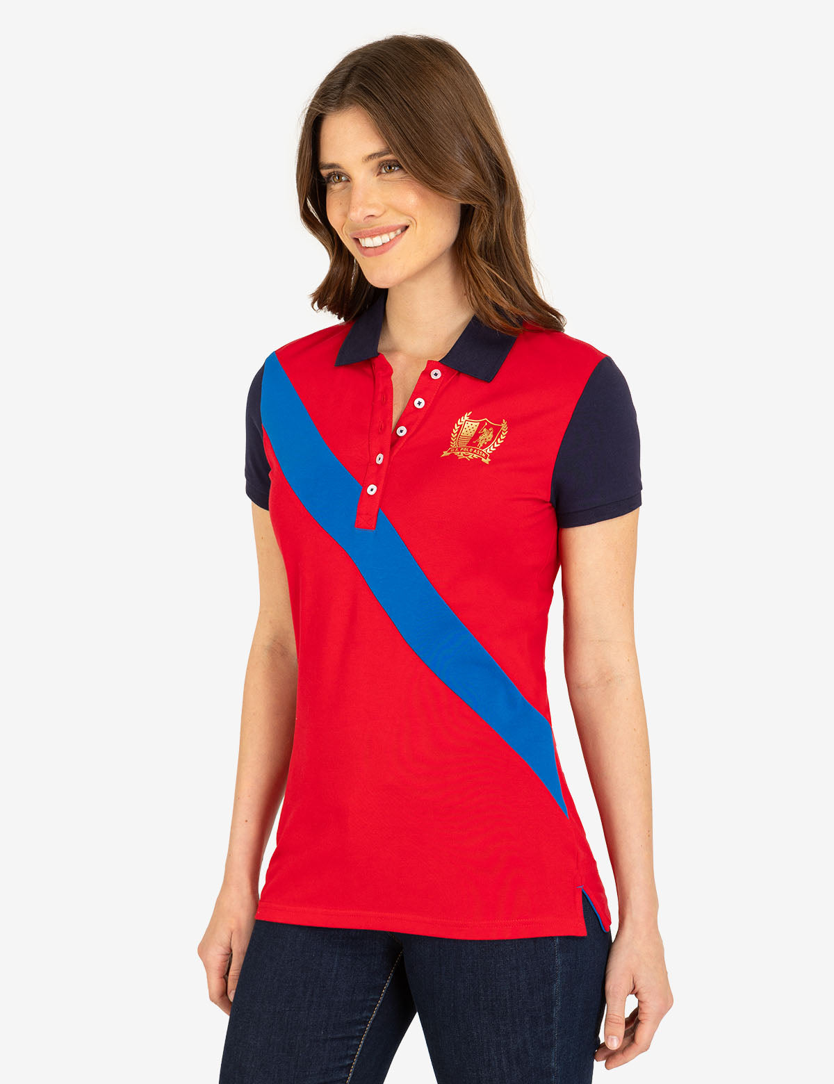 Men's Metallic Crest Sash Polo Shirt - Stylish & Breathable