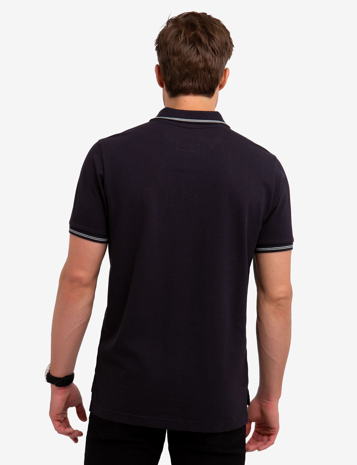 Men's Cotton Polo Shirt with Metallic Logo Print
