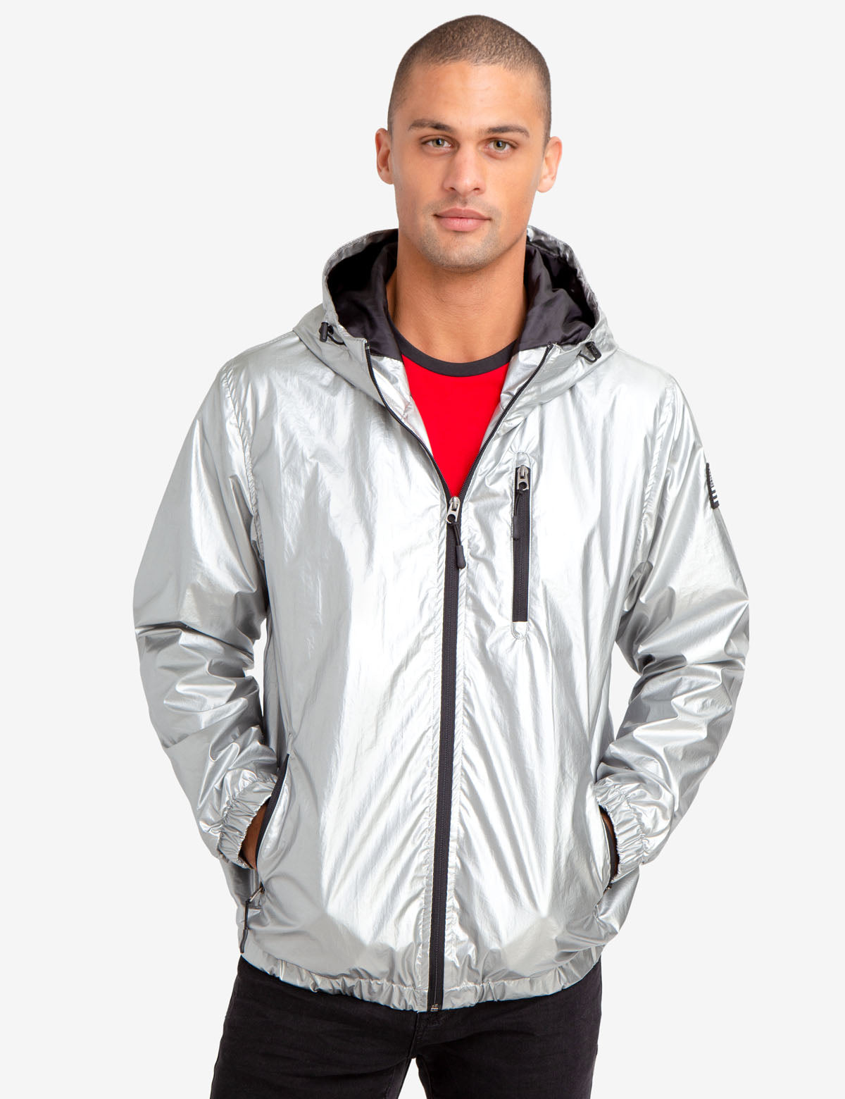 U.S. Polo Assn. Metallic Windbreaker Jacket with Hood