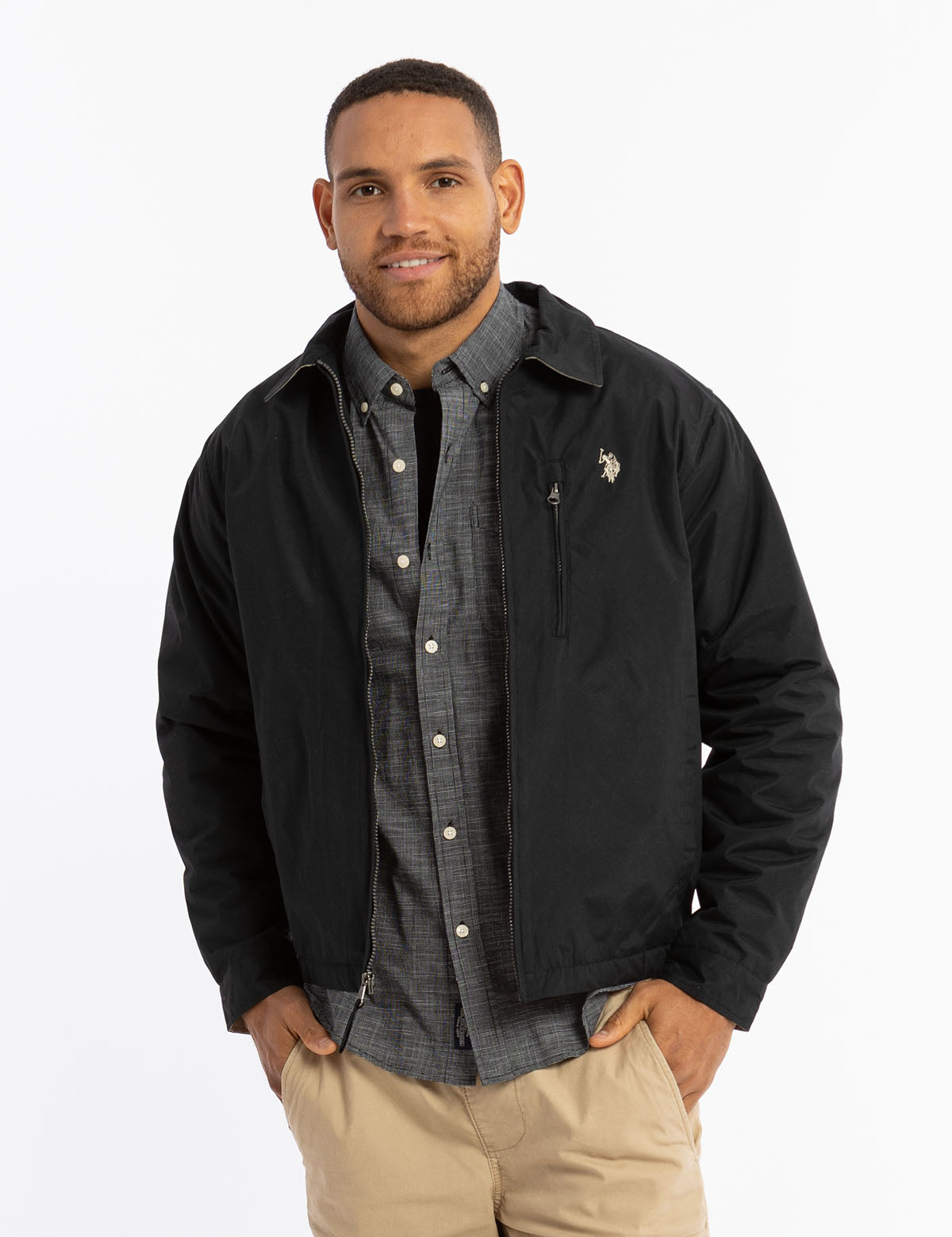 Men's Micro Fleece Golf Jacket with Zip Pocket