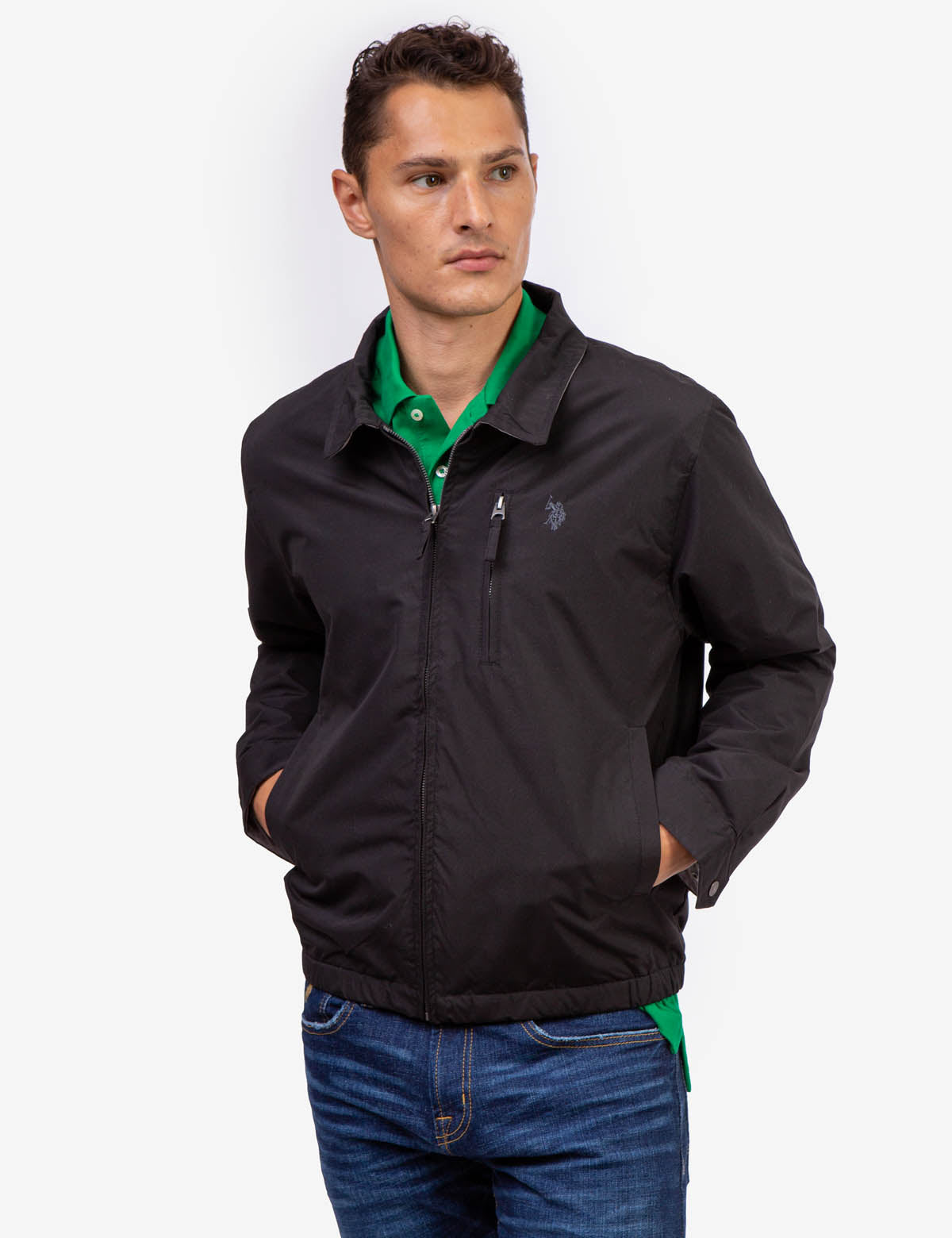 Men's Micro Fleece Golf Jacket with Zip Pocket
