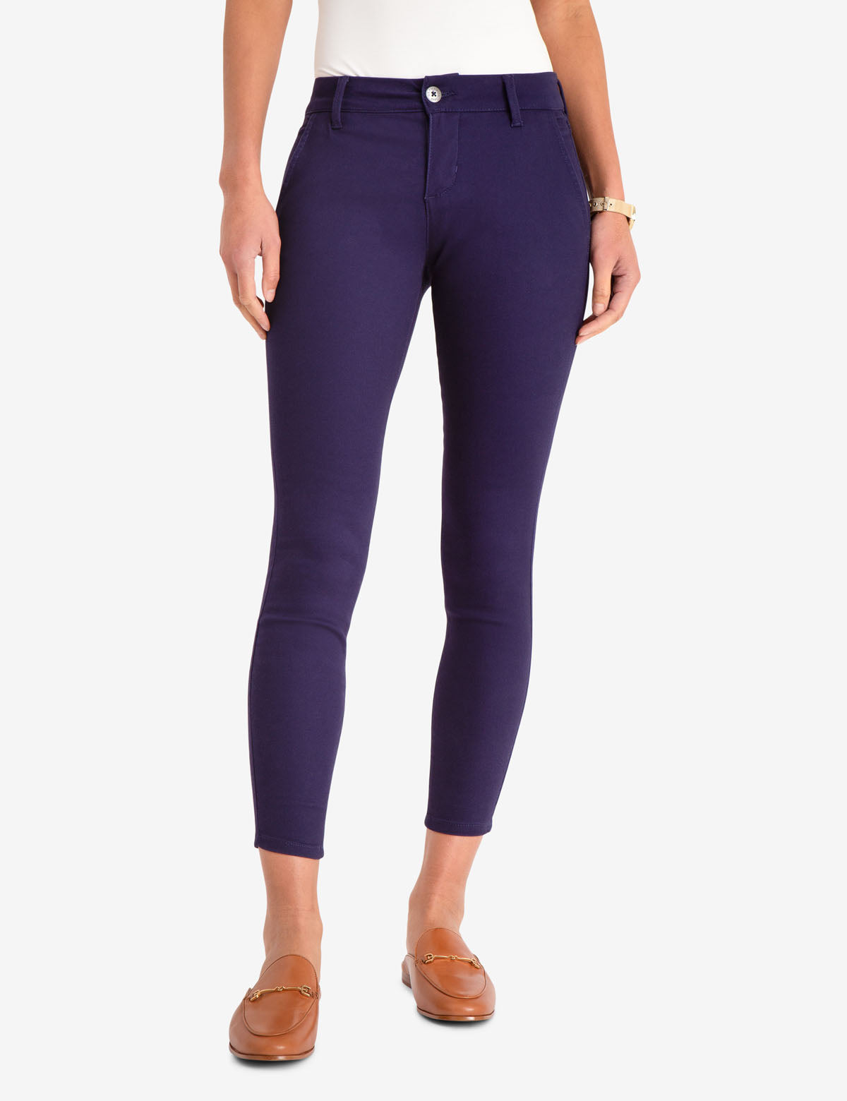 Women's Mid Rise Chino Jegging - Stretch Cotton Blend with Pockets