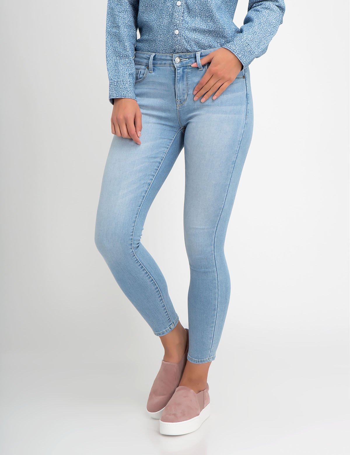 Women's Mid Rise Stretch Denim Jeggings - 5 Pocket Style