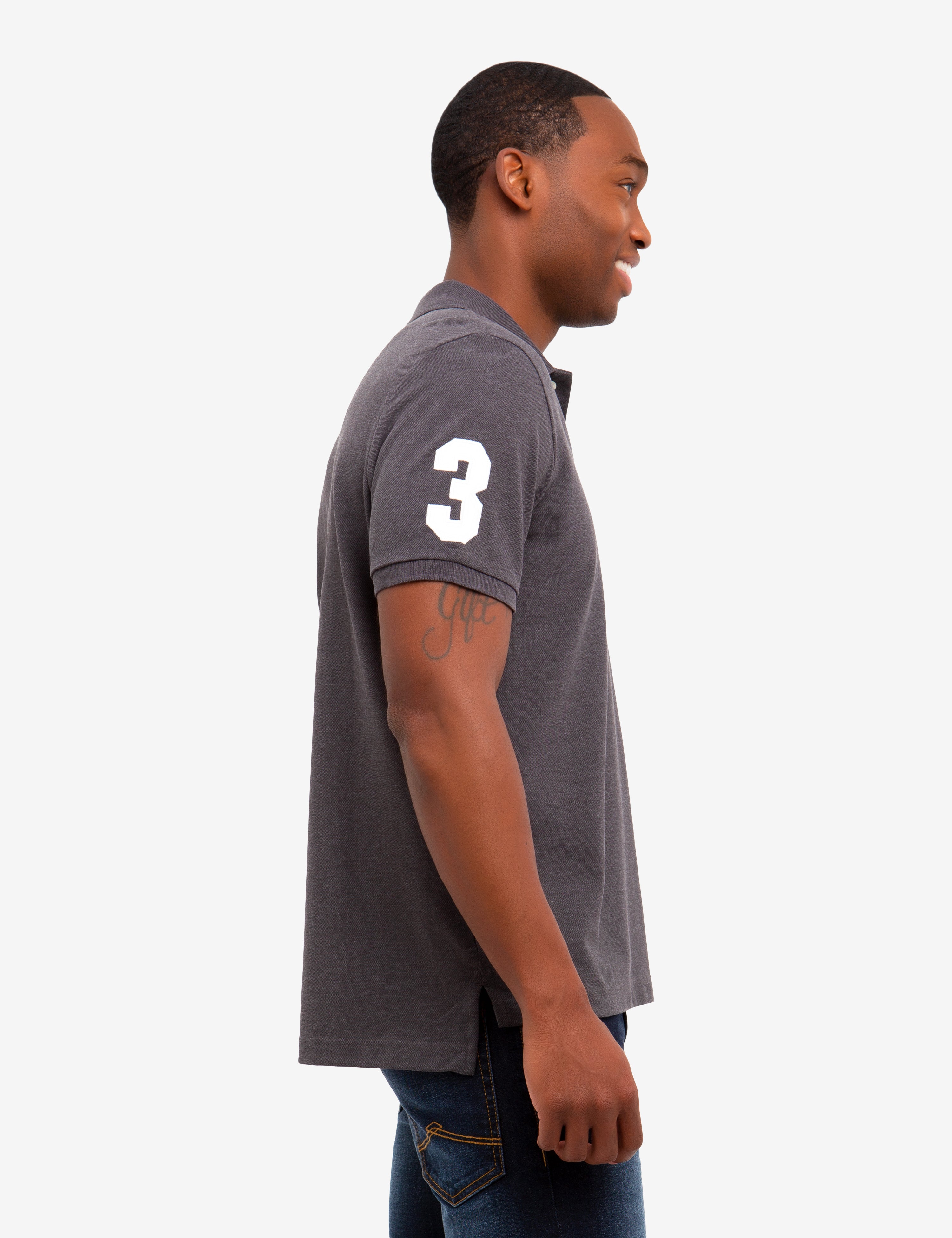Men's Cotton Polo Shirt with Big Logo & Embroidered Design