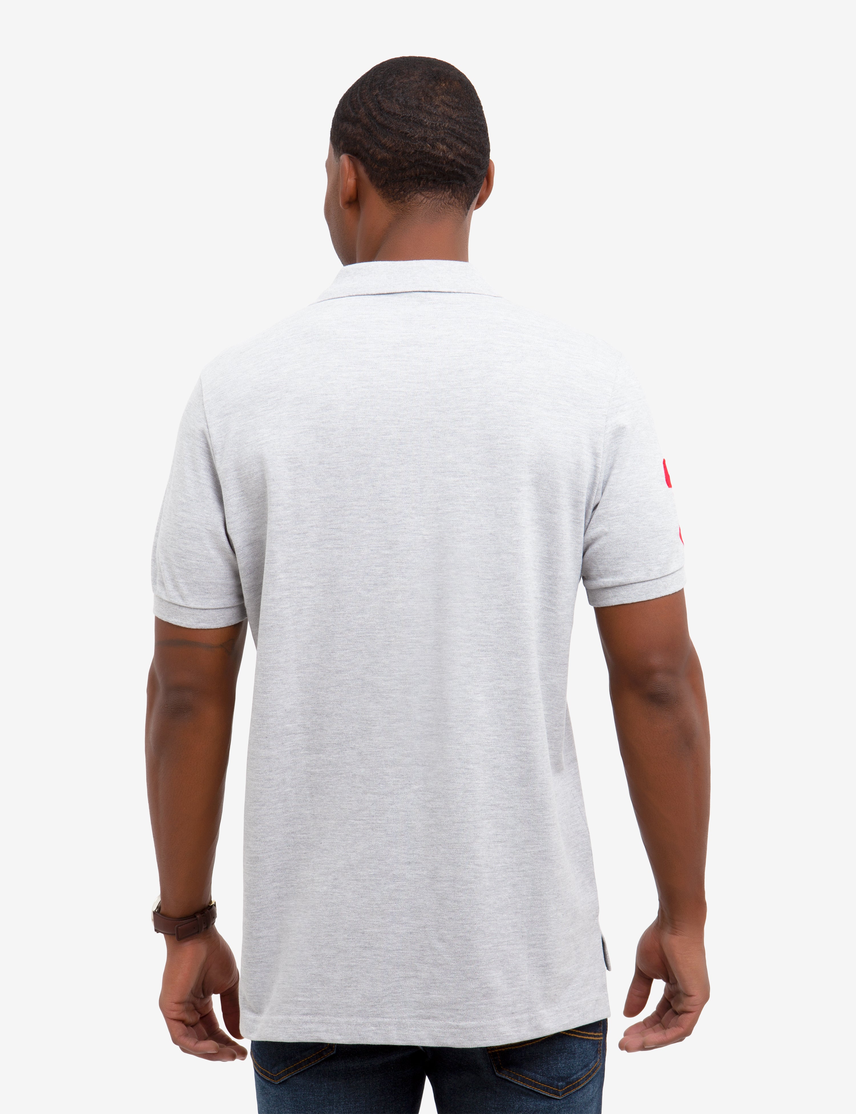 Men's Cotton Polo Shirt with Big Logo & Embroidered Design