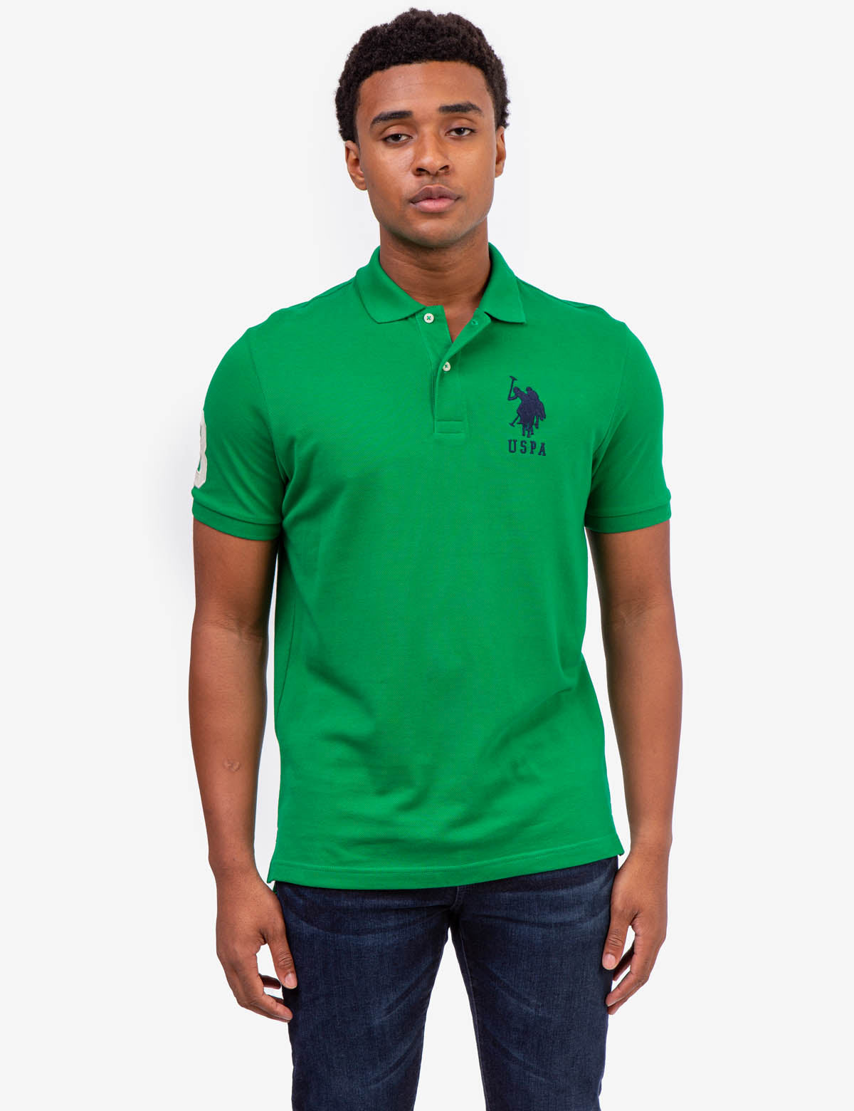 Men's Cotton Polo Shirt with Big Logo & Embroidered Design