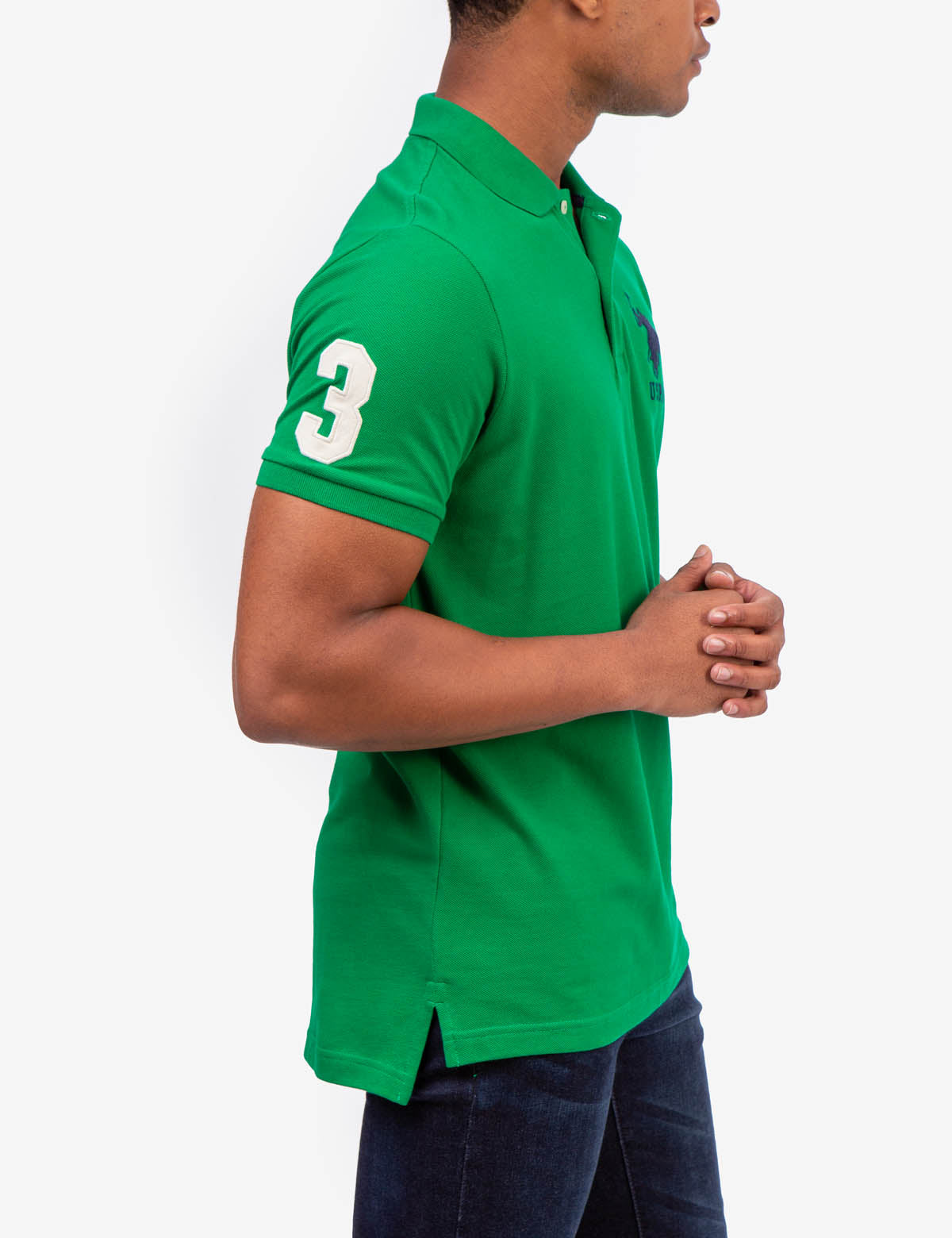Men's Cotton Polo Shirt with Big Logo & Embroidered Design