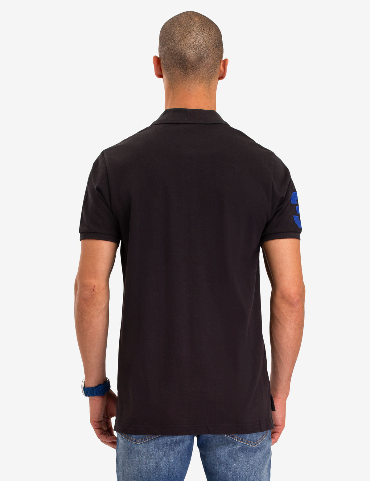 Men's Cotton Polo Shirt with Big Logo & Embroidered Design