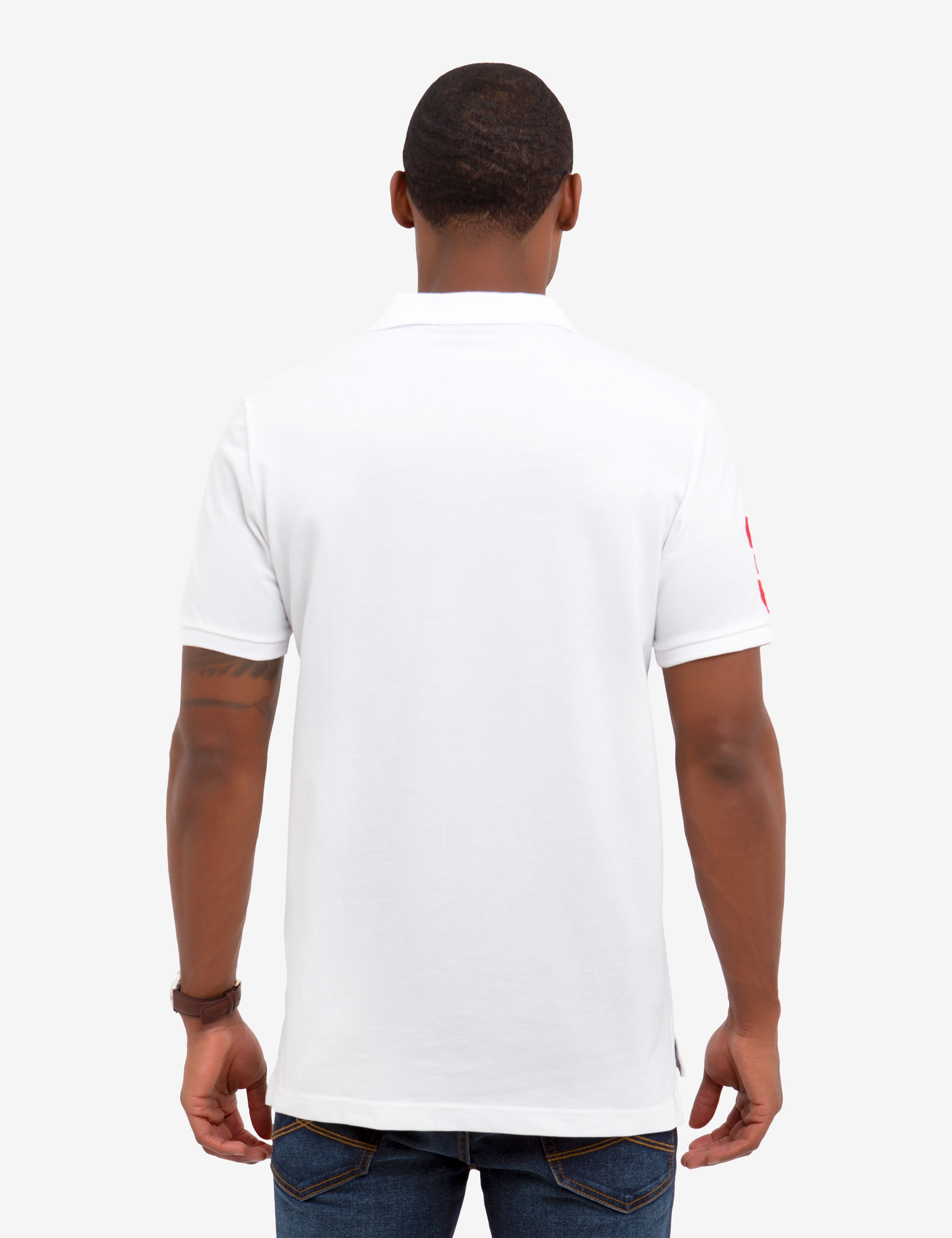 Men's Cotton Polo Shirt with Big Logo & Embroidered Design