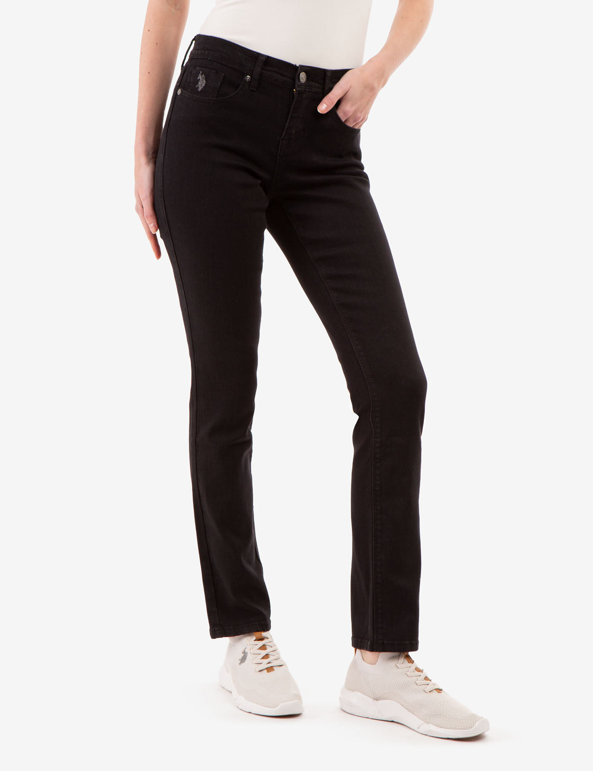 Women's Slim Straight Jeans - Mid Rise Denim Pants