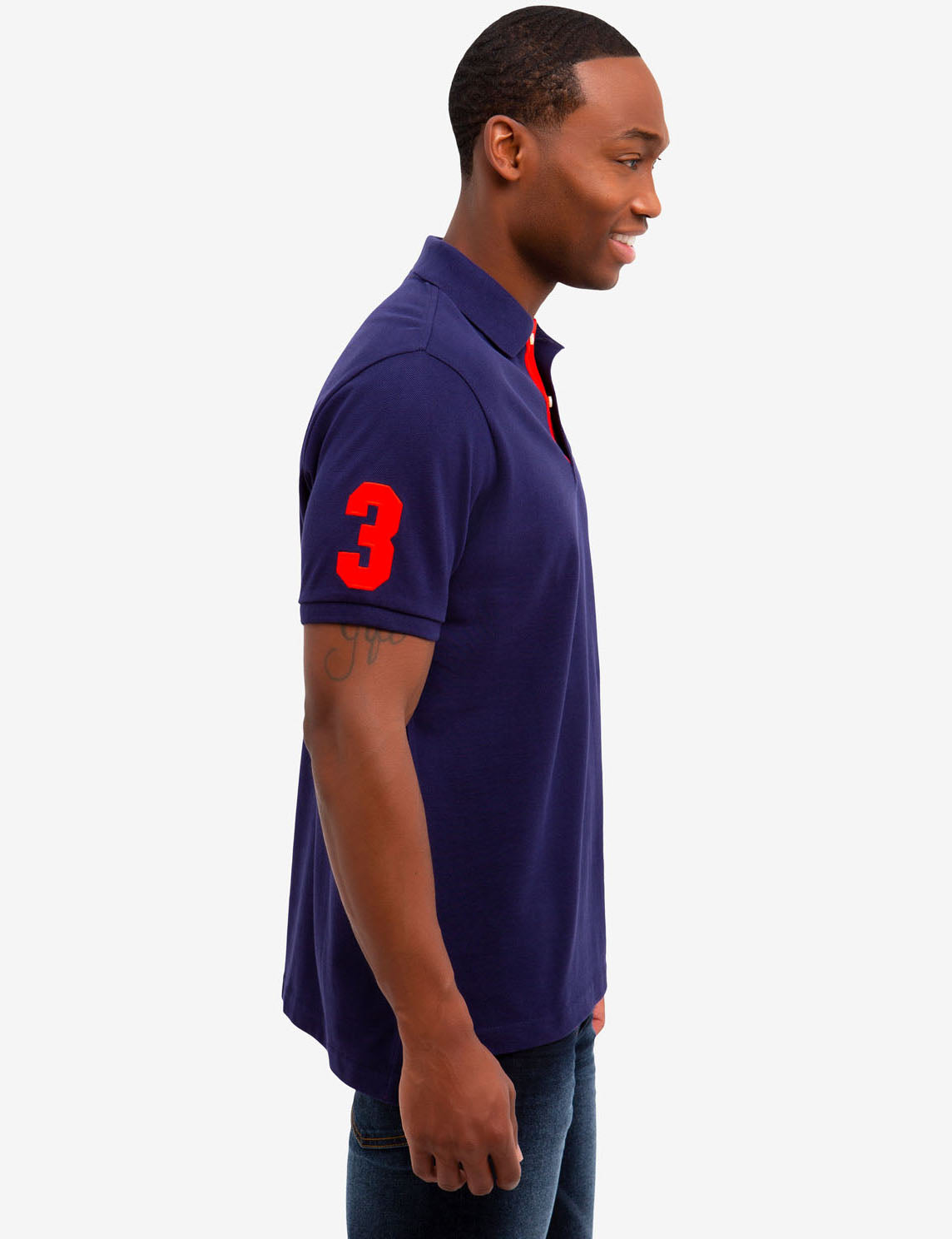 Men's Big Logo Polo Shirt - Multi Color Cotton Embroidered Design