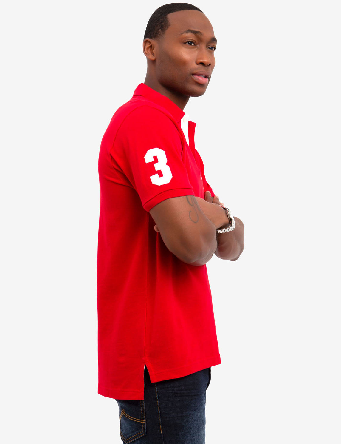 Men's Big Logo Polo Shirt - Multi Color Cotton Embroidered Design