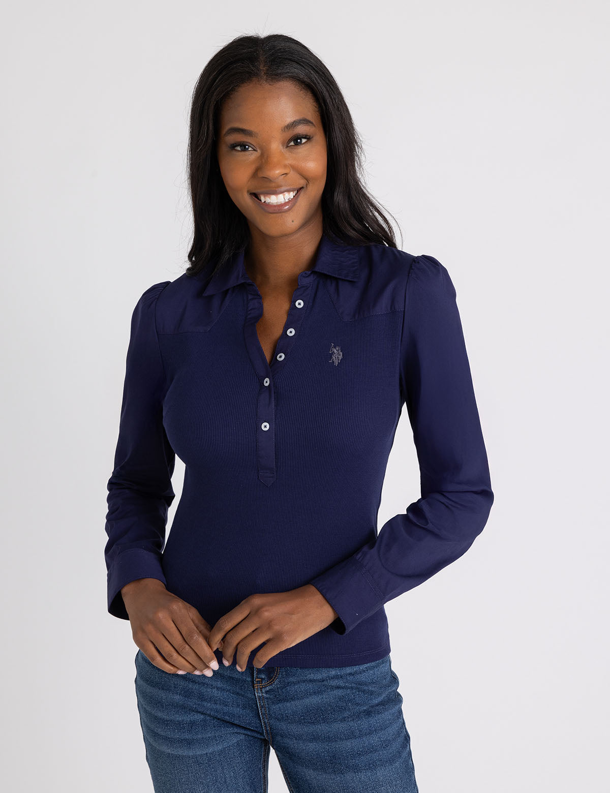 Mix Media Collar Popover Shirt – Stylish Casual Wear