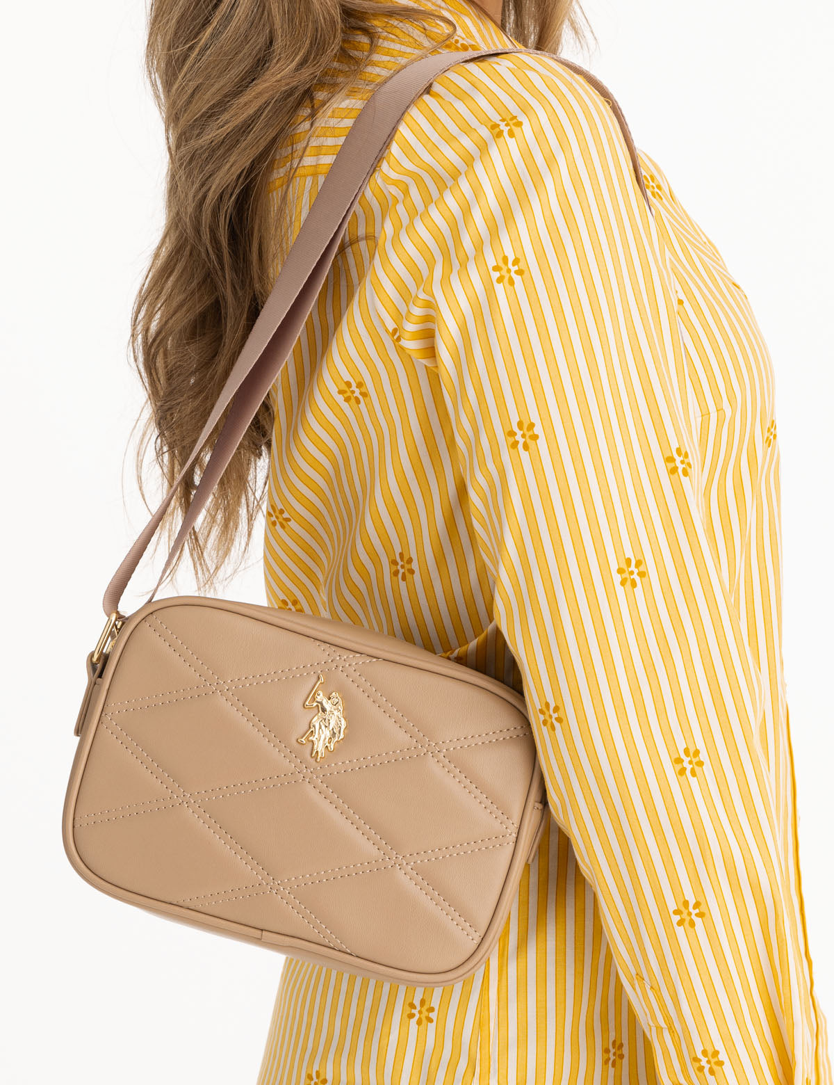 U.S. Polo Assn Quilted Crossbody Bag with Logo Hardware