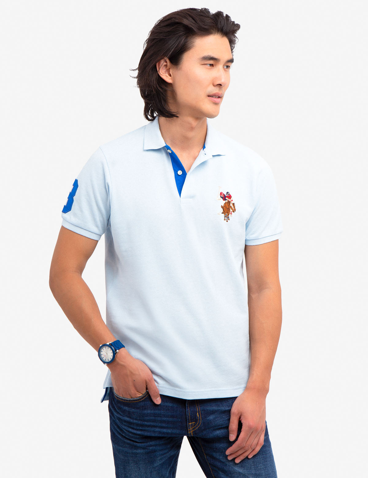 Colorful Embroidered Logo Polo Shirt for Men - Big Logo Design