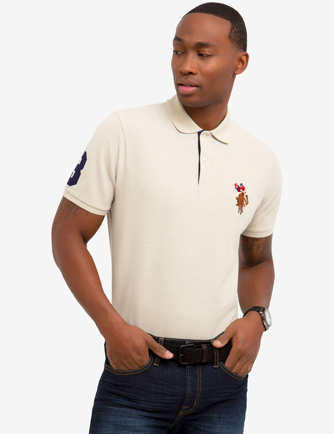 Colorful Embroidered Logo Polo Shirt for Men - Big Logo Design