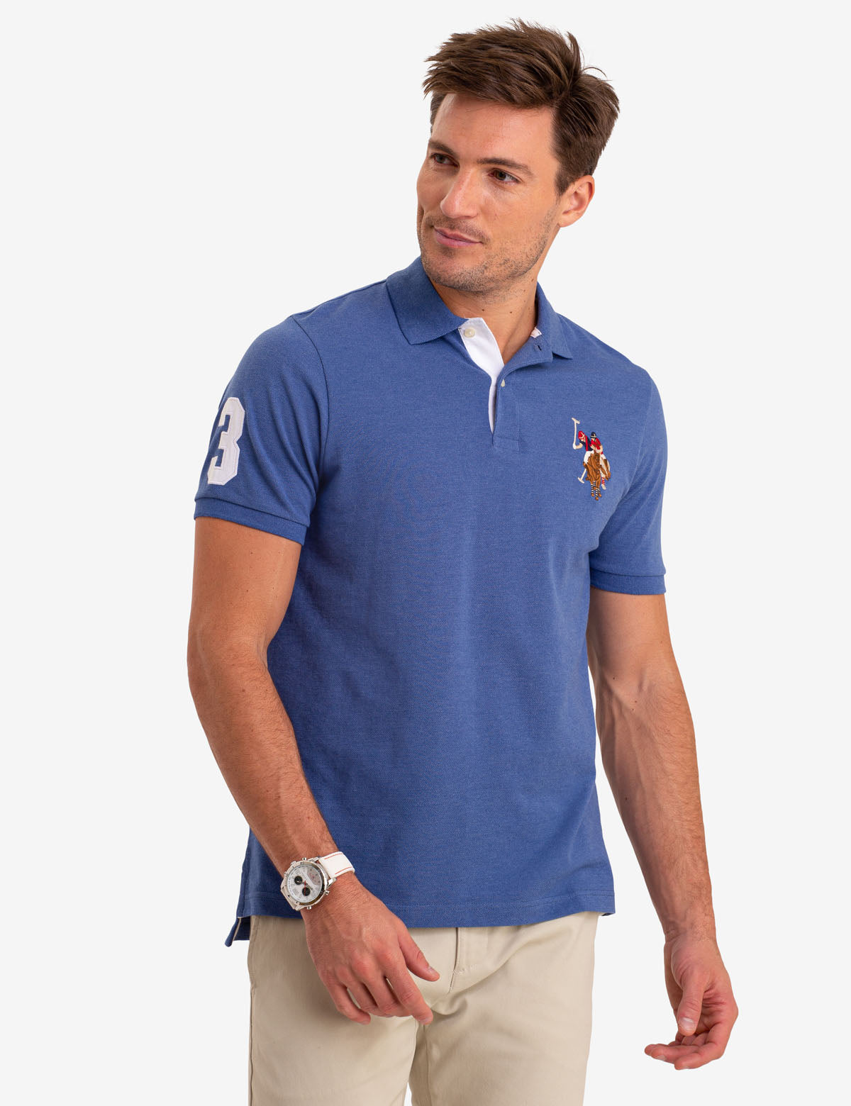 Colorful Embroidered Logo Polo Shirt for Men - Big Logo Design