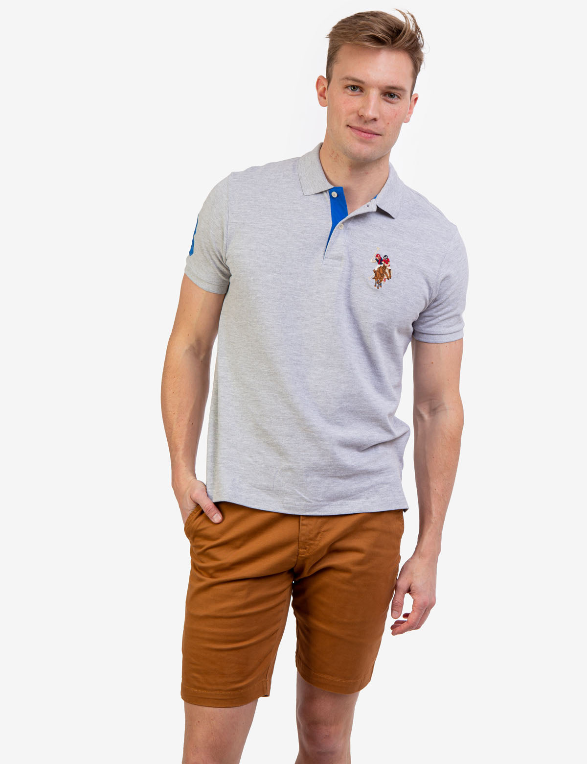 Colorful Embroidered Logo Polo Shirt for Men - Big Logo Design