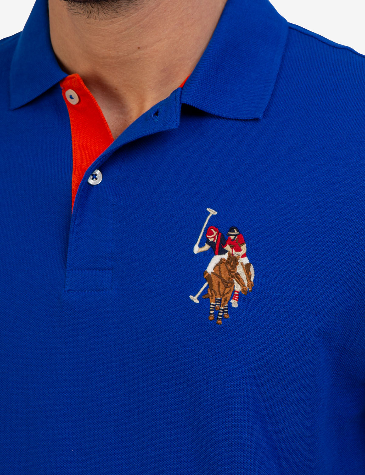 Colorful Embroidered Logo Polo Shirt for Men - Big Logo Design