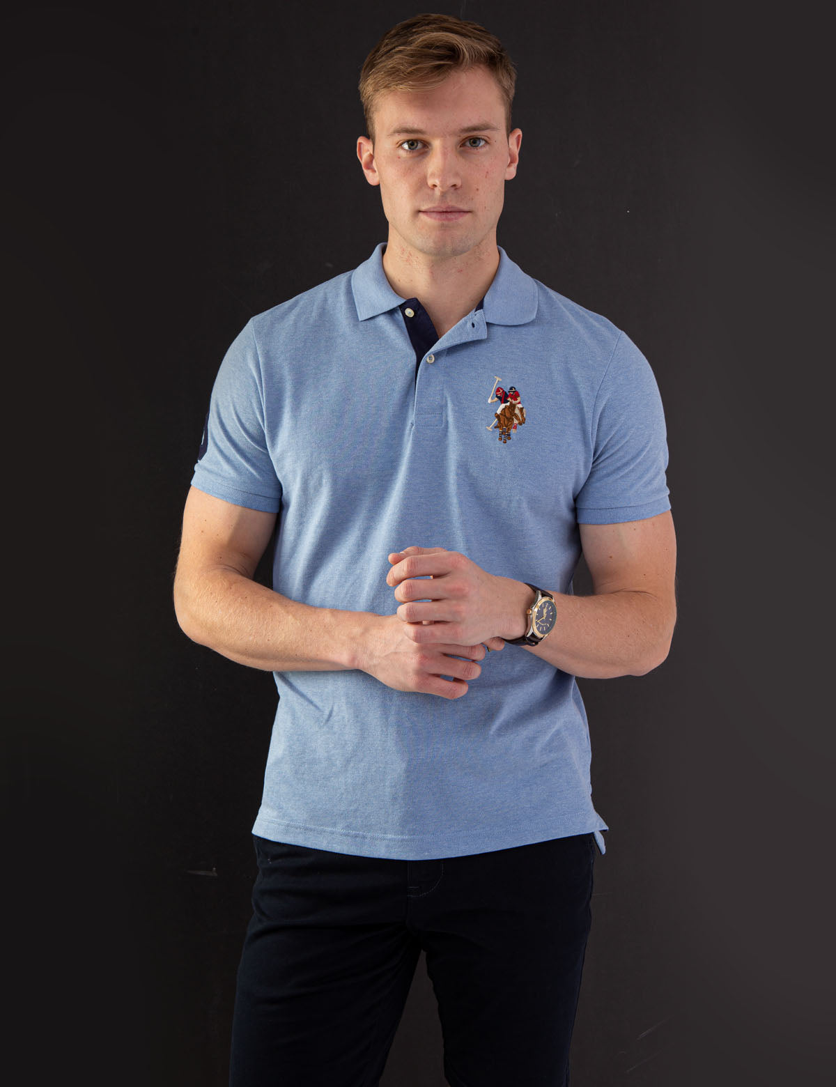 Colorful Embroidered Logo Polo Shirt for Men - Big Logo Design