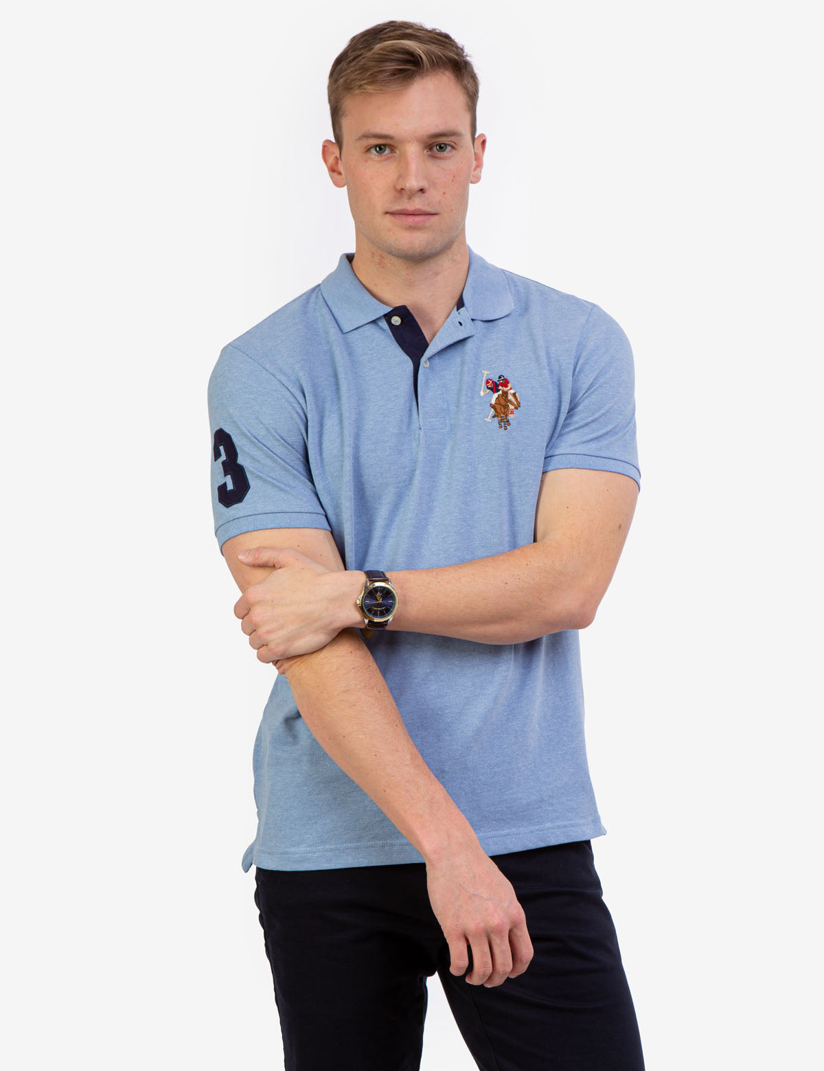 Colorful Embroidered Logo Polo Shirt for Men - Big Logo Design